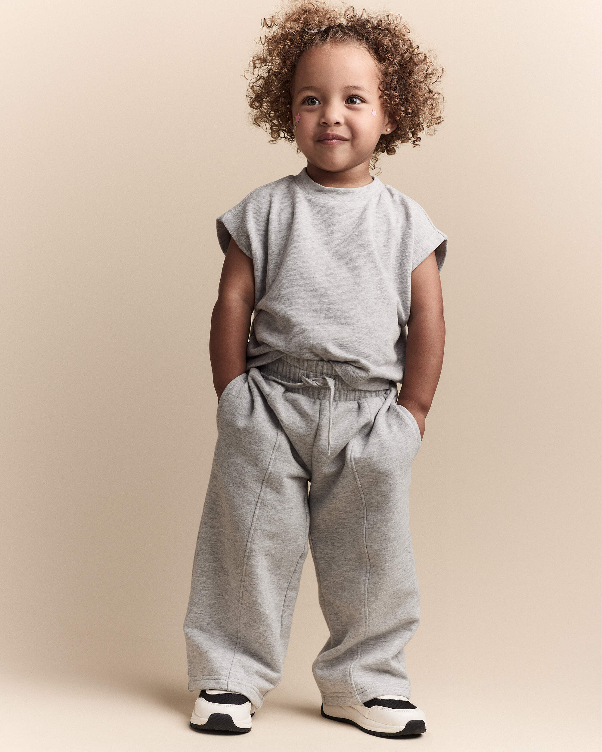 Toddler Girl Linda Wide Leg Pant - Heather Grey