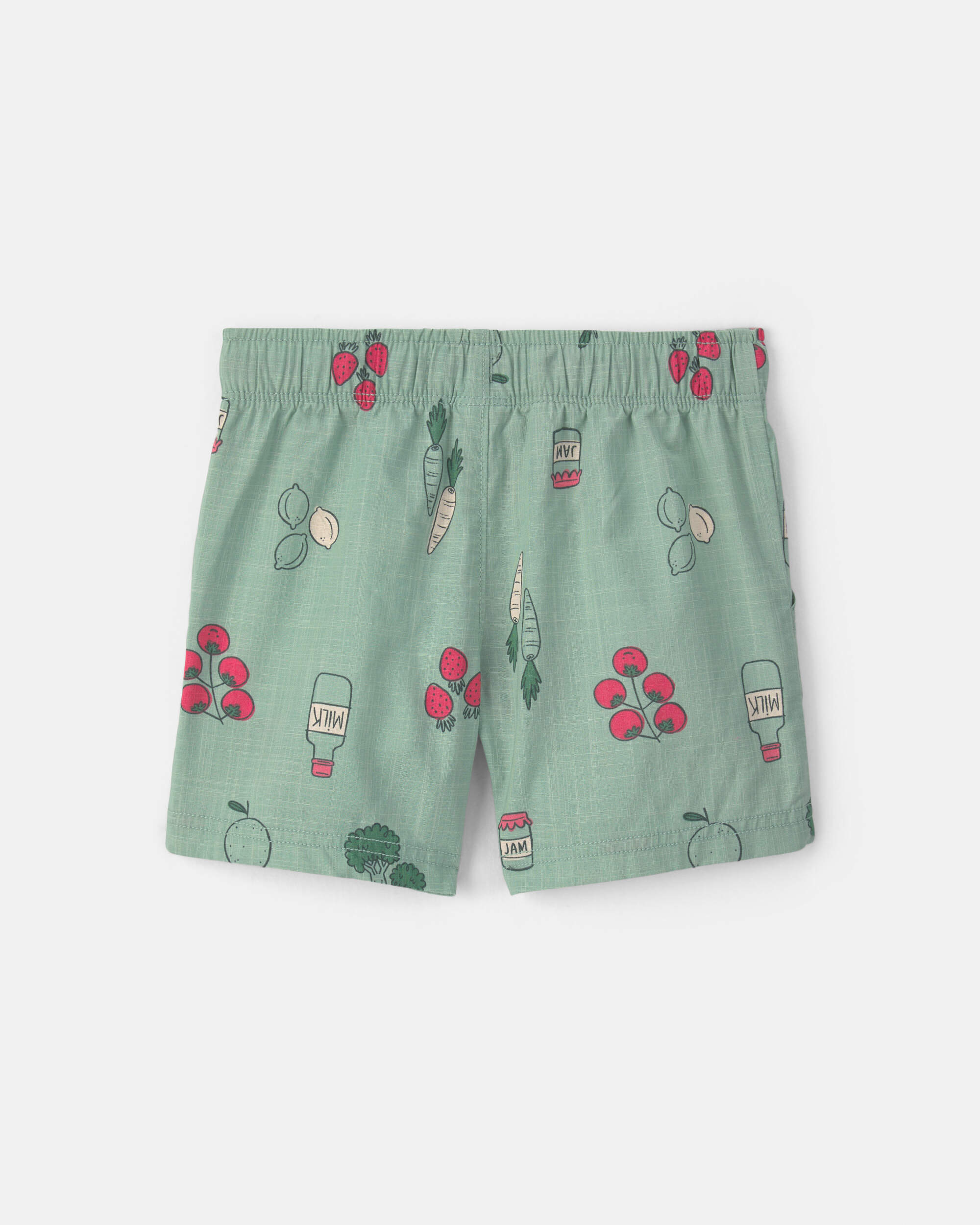 Toddler Boy Veggie Fruit Shorts - Green