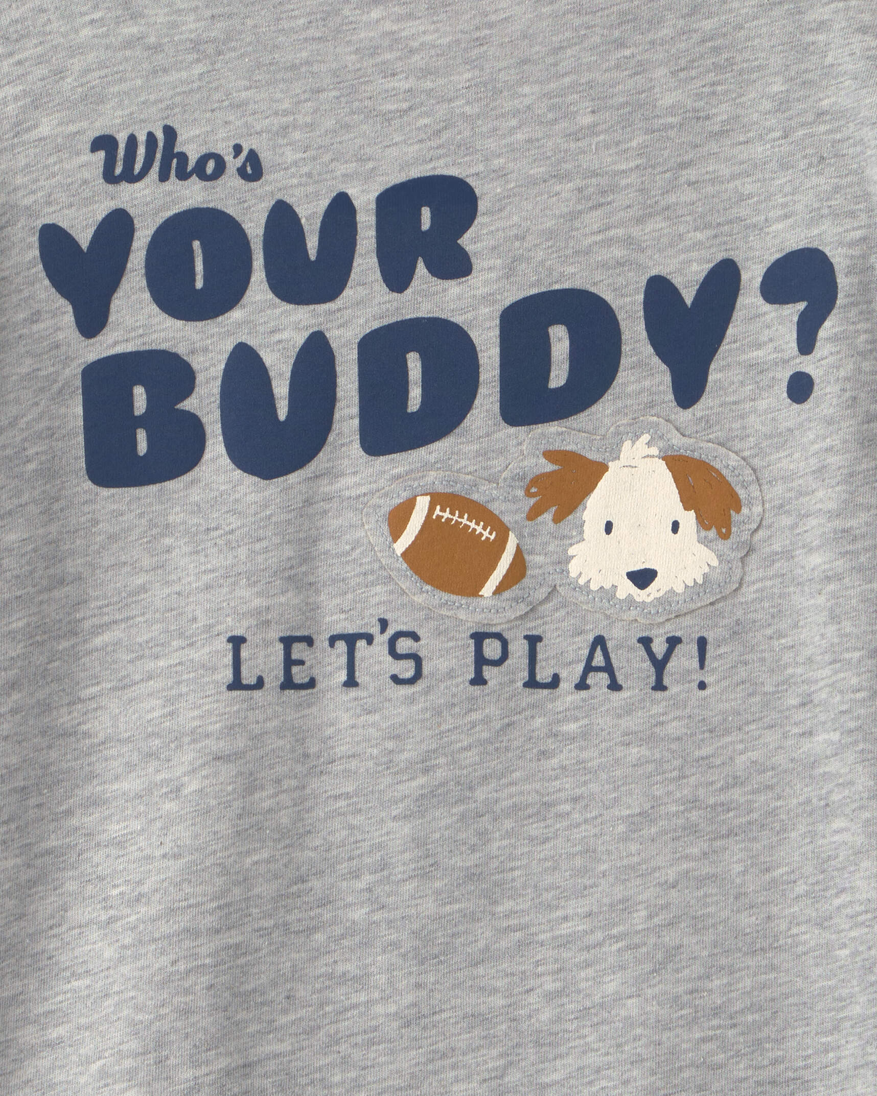 Toddler Boy Buddy Dog Long-Sleeve Graphic Tee – Grey