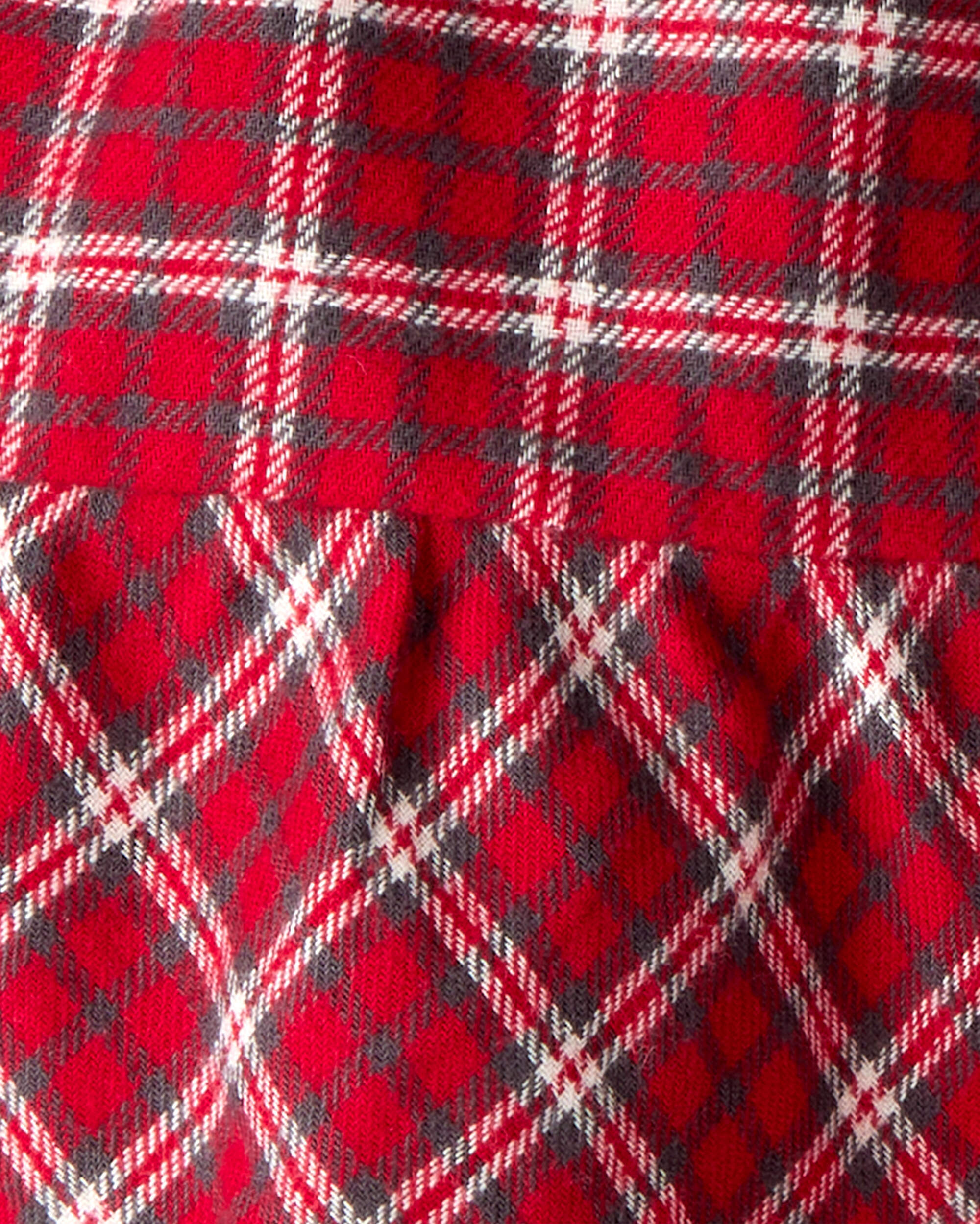 Toddler Girl Plaid Cotton Skirt - Red