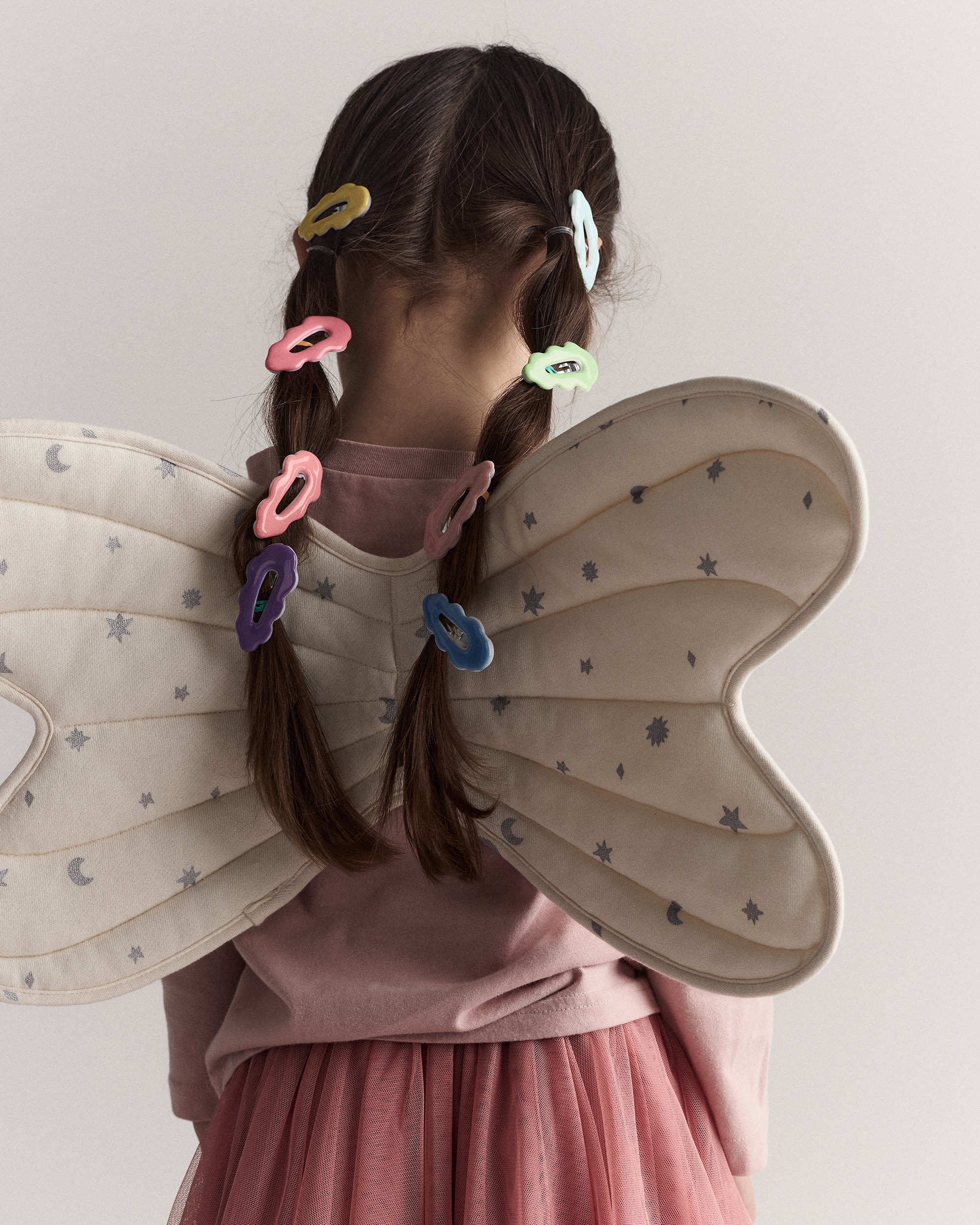 Tout-petit fille - Ailes de d&eacute;guisement &agrave; motif c&eacute;leste - Cr&egrave;me/ argent, , hi-res