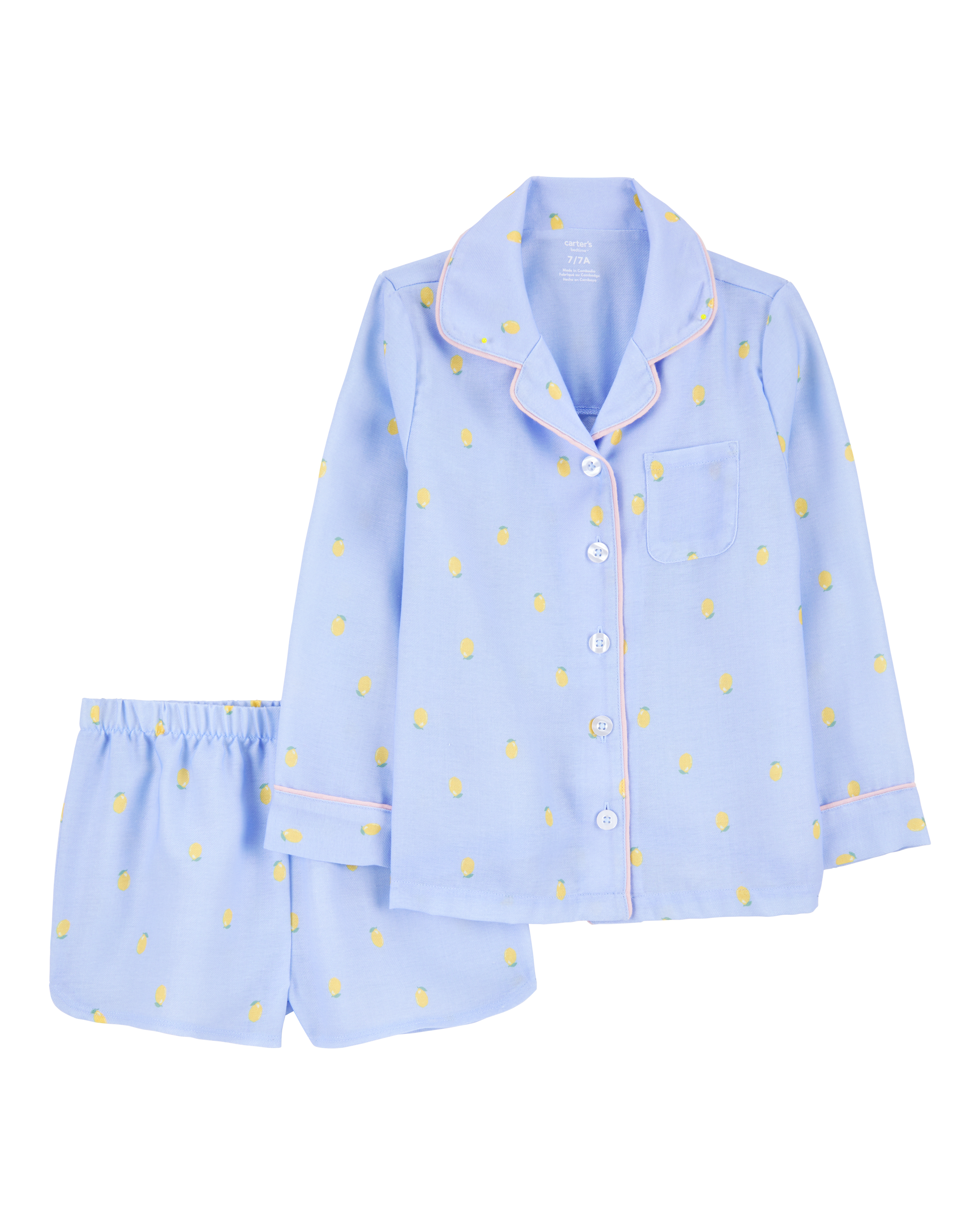 Kid Lemon Print Loose Fit 2-Piece Pyjamas - Blue
