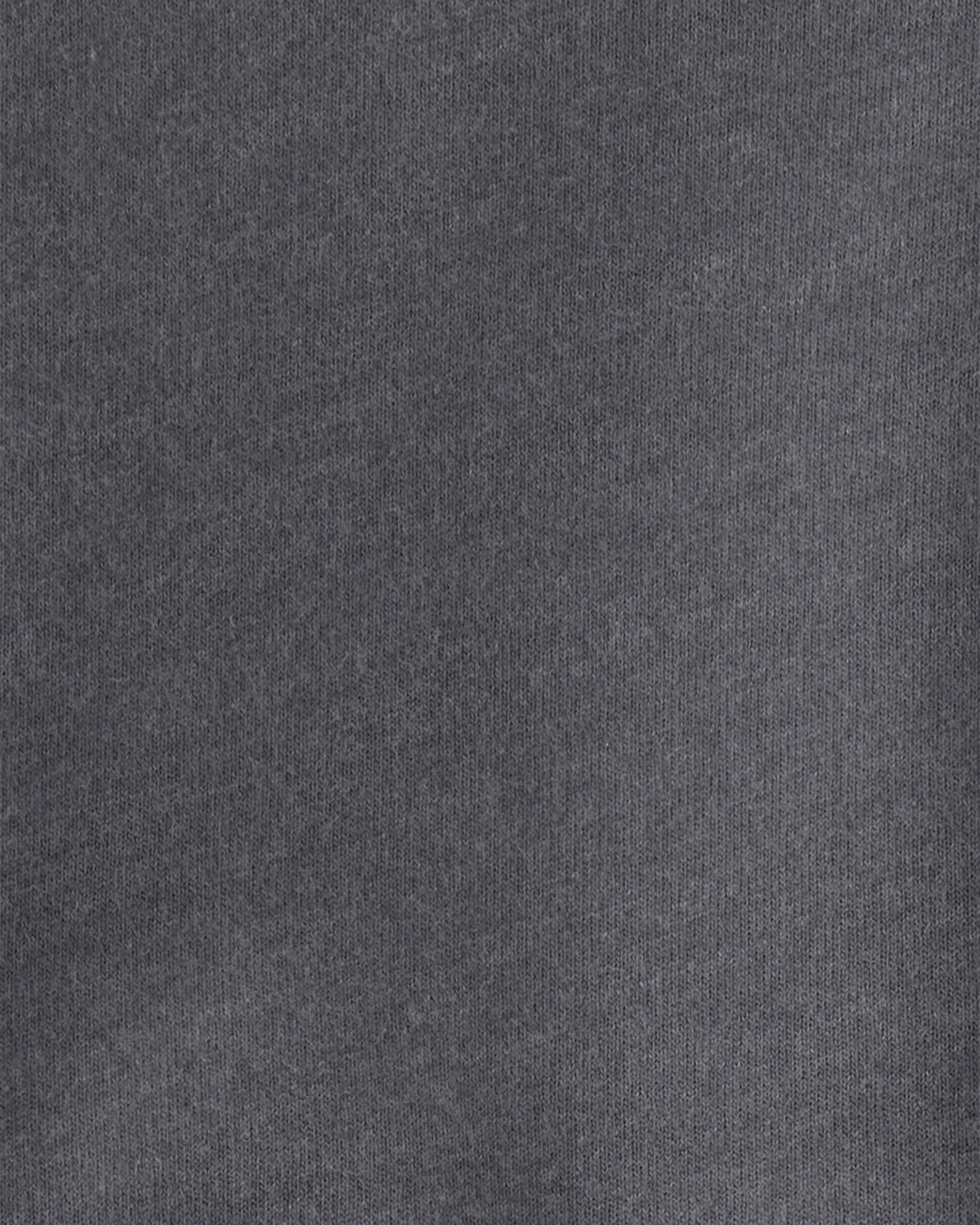 Baby Boy French Terry Zipper Pullover Sweatshirt - Grey