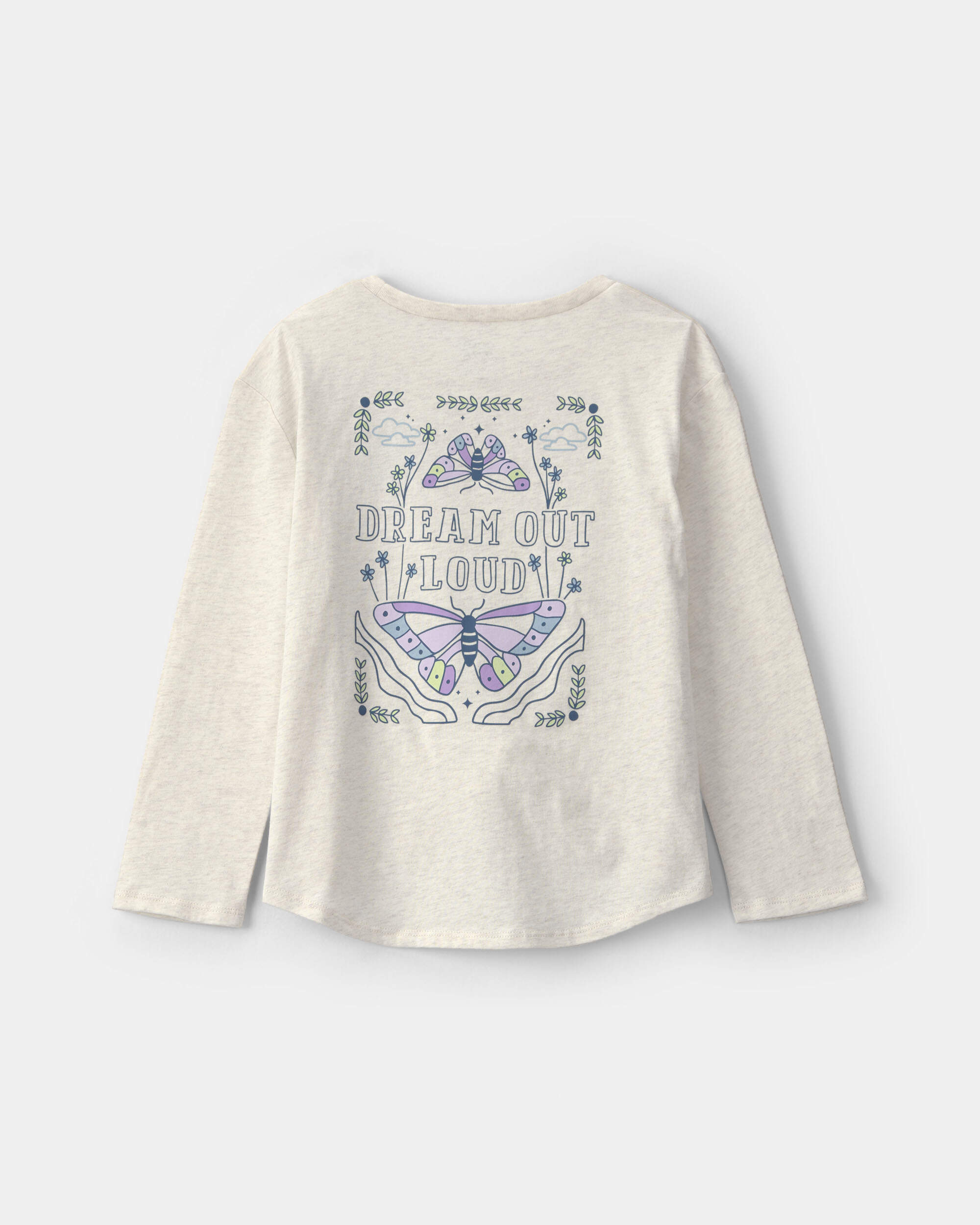 Girls Butterfly Long-Sleeve Top - Ivory