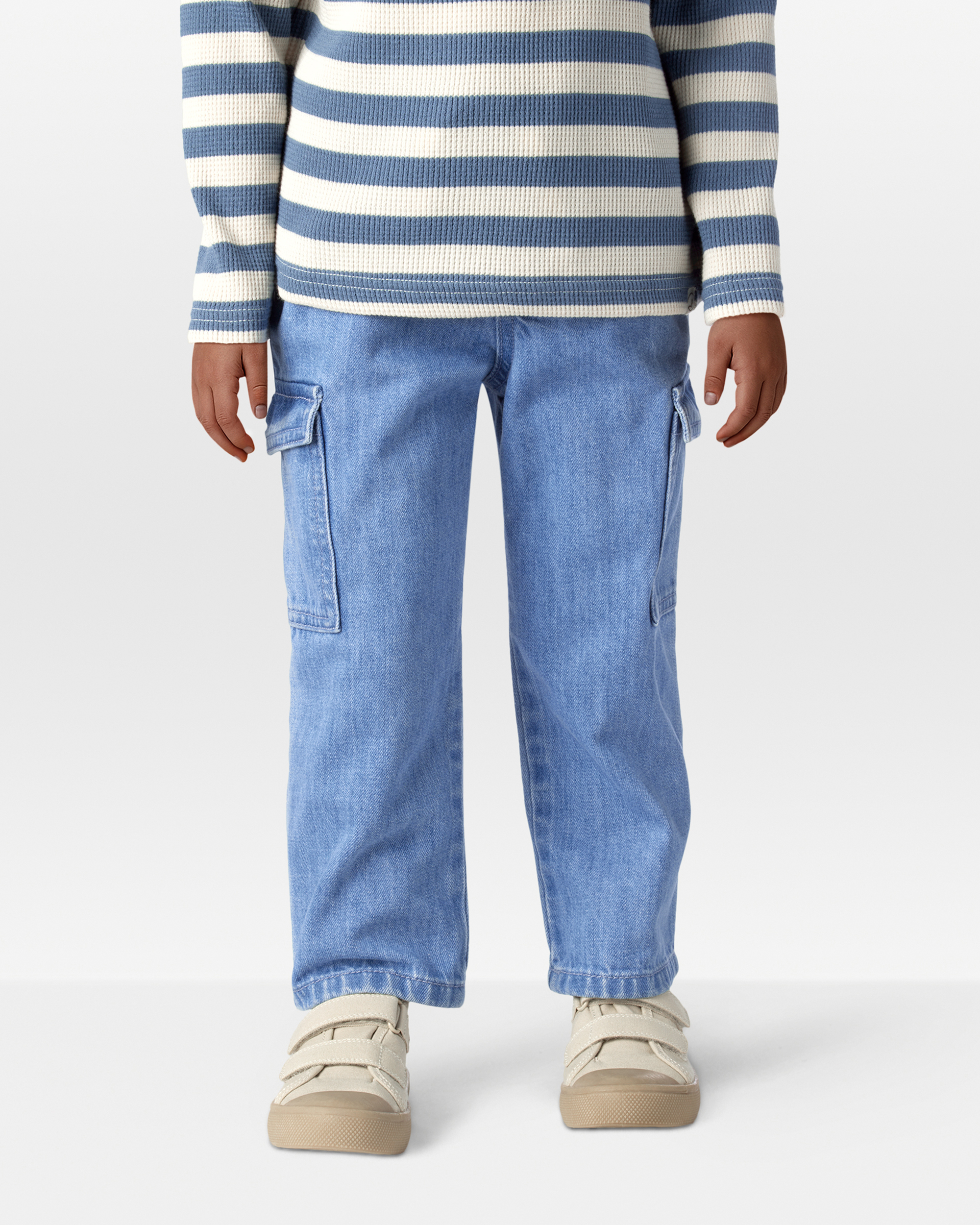 Toddler Organic Cotton Chambray Cargo Pants