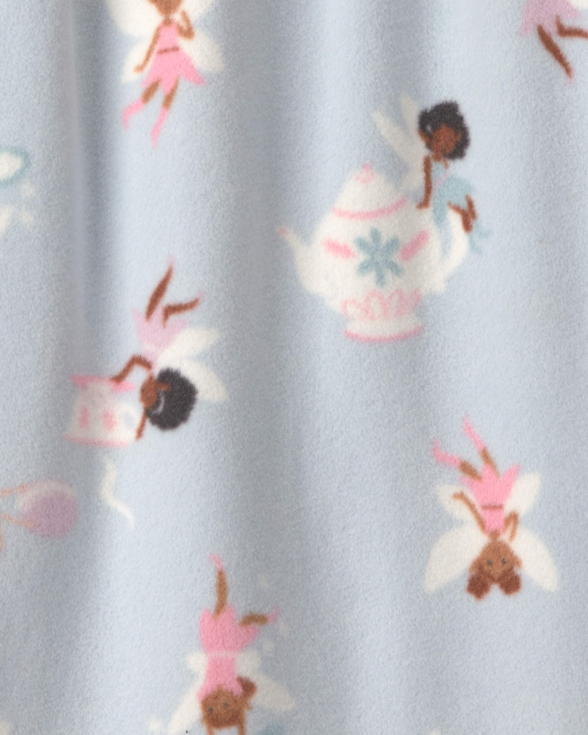 Girls Fairies Fleece Loose Fit Night Gown - Blue