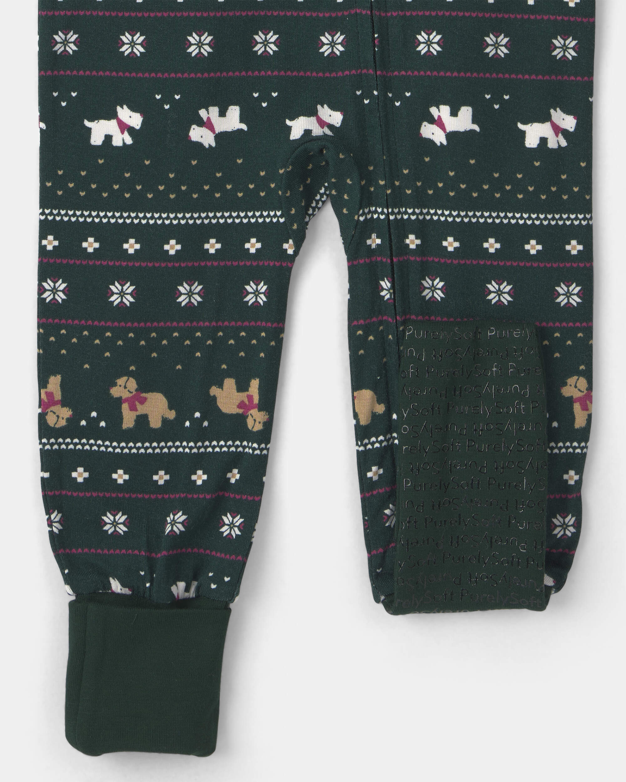 Baby 1-Piece Fair Isle Christmas PurelySoft™ Snug Fit Pyjama - Green