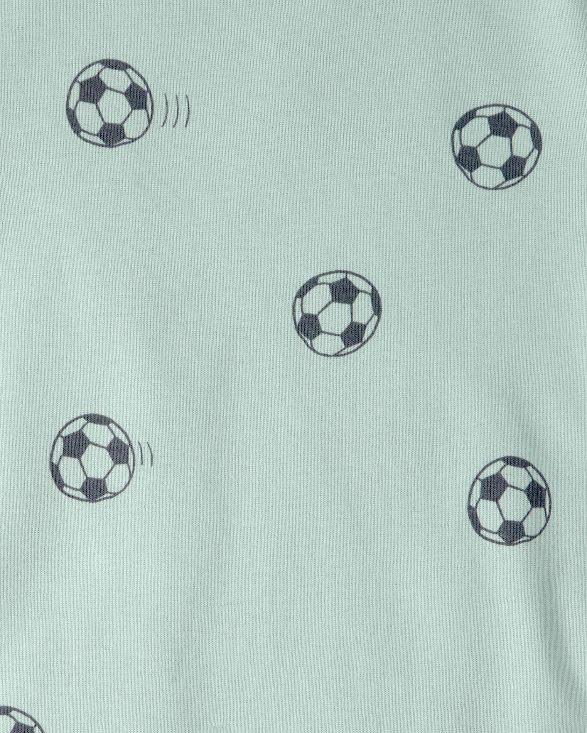 Toddler Boy Soccer Dino 100% Cotton Short-Sleeve Snug Fit 4-Piece pyjama Set - Green