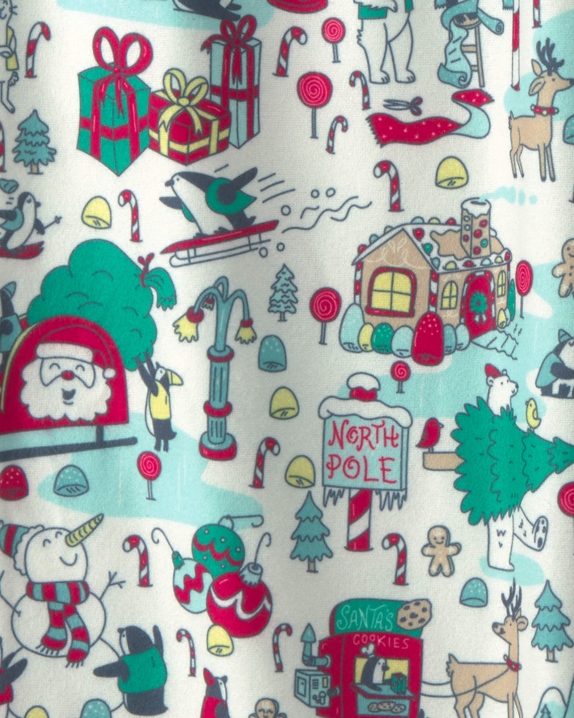 Adult Christmas Scavenger Hunt Fleece Loose Fit Pyjama Bottoms