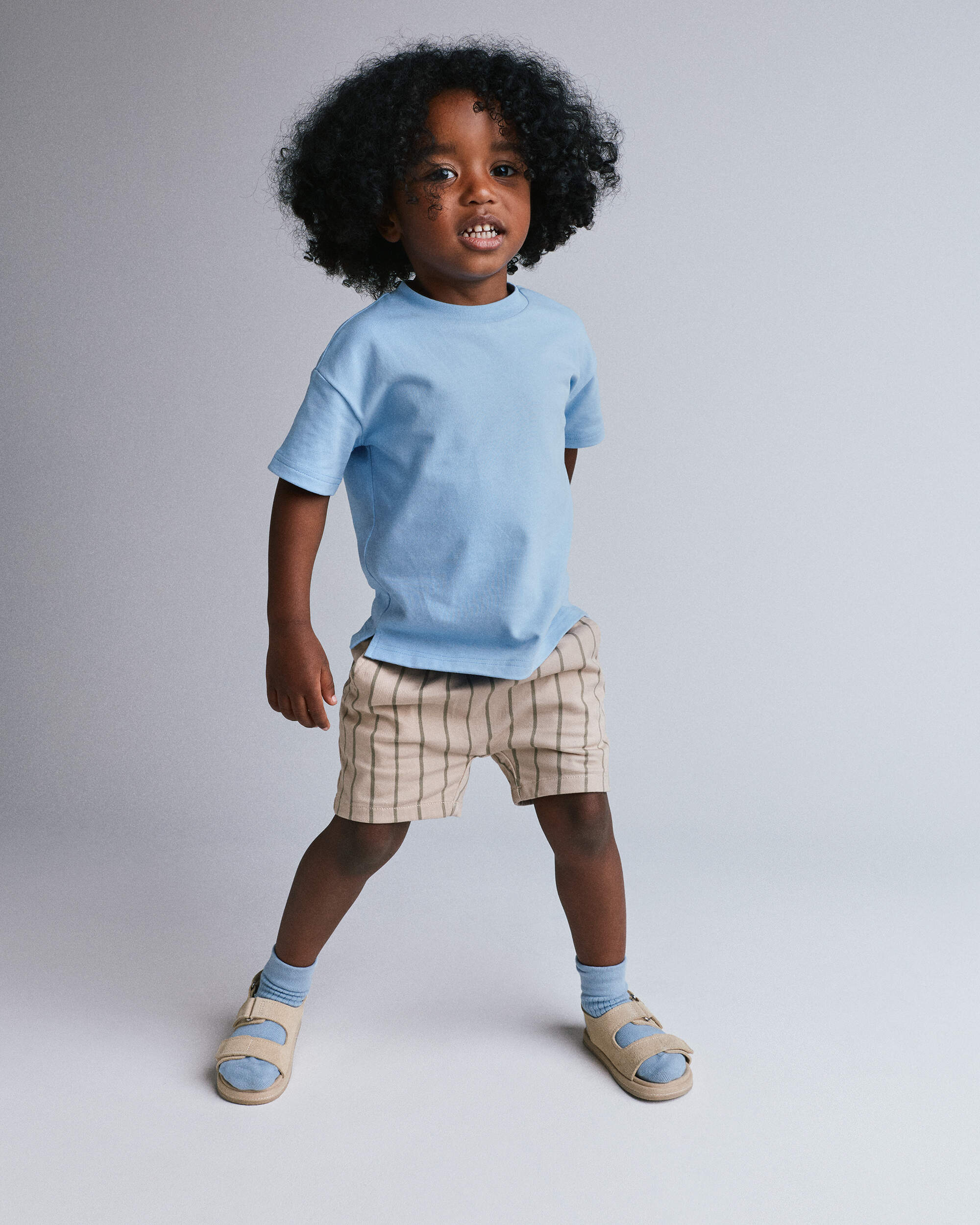 Toddler Boy Playground Shorts Stripes - Khaki/Olive