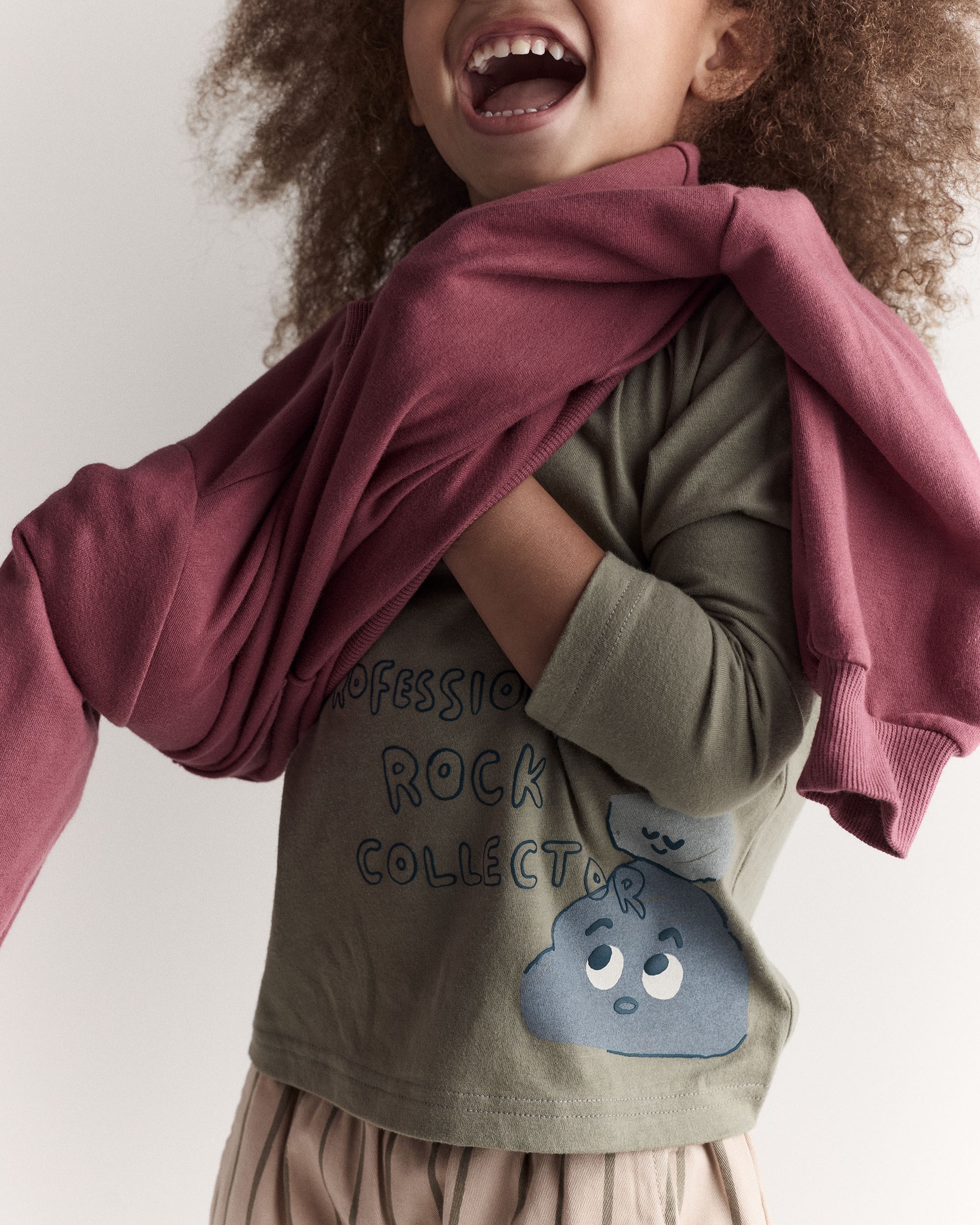 Toddler Rock Collector Long-Sleeve Relaxed Graphic Tee - Olive