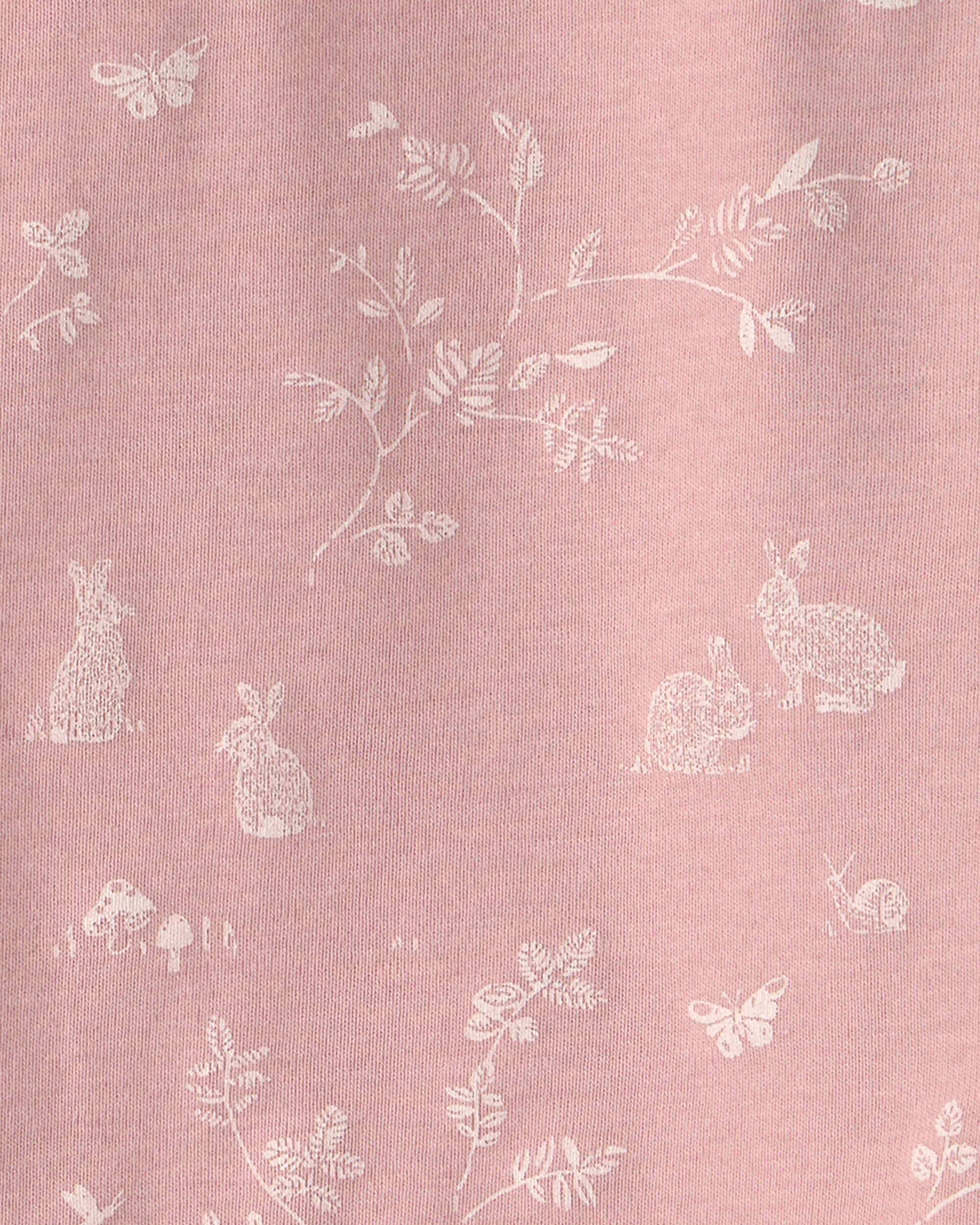 Toddler Girl 2-Piece Organic Cotton Pyjama Pink Bunnies Print