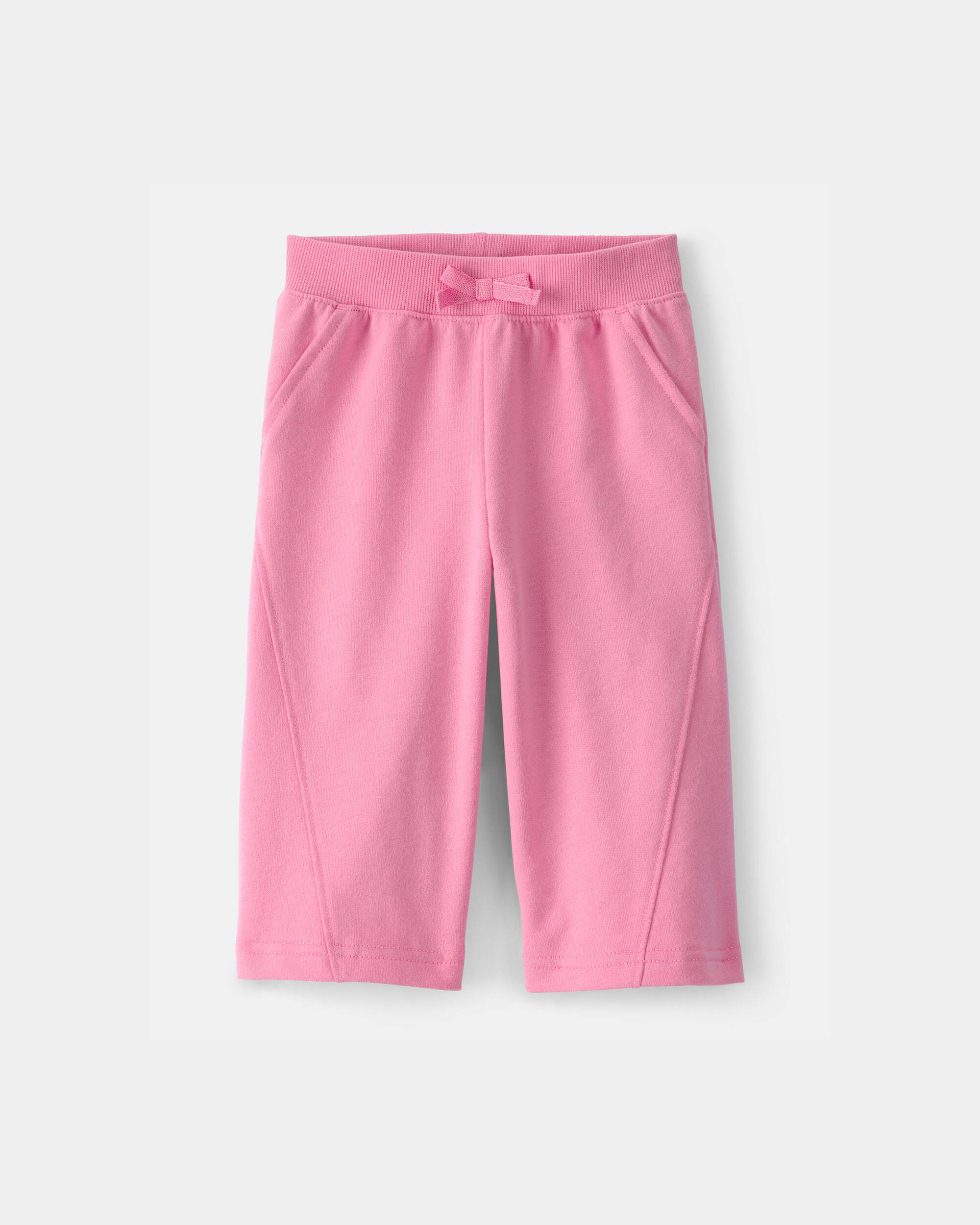 Baby Girl French Terry Wide-Leg Active Pants - Pink