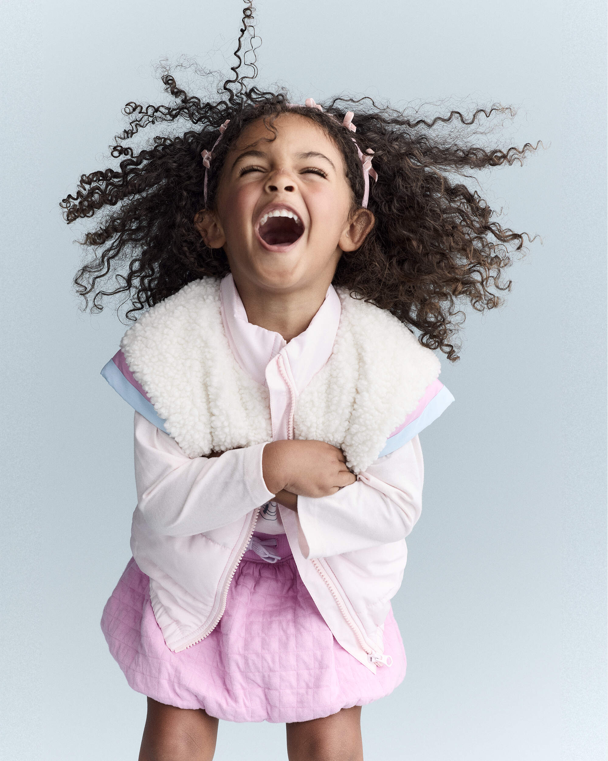 Toddler Girl Colourblock Zip-Up Jacket - Light Pink/Cream