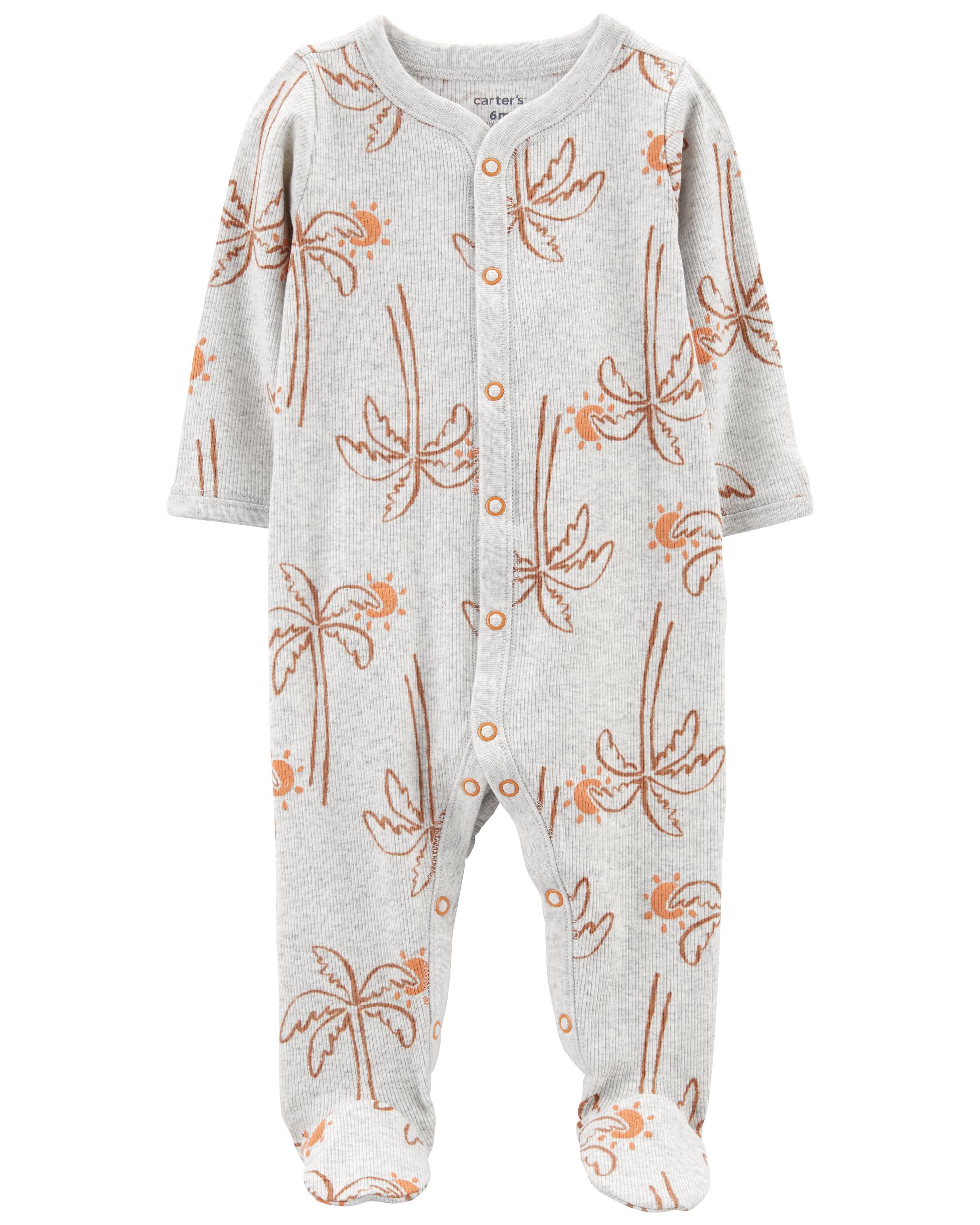 Palm Trees Snap-Up Thermal Sleeper Pyjamas