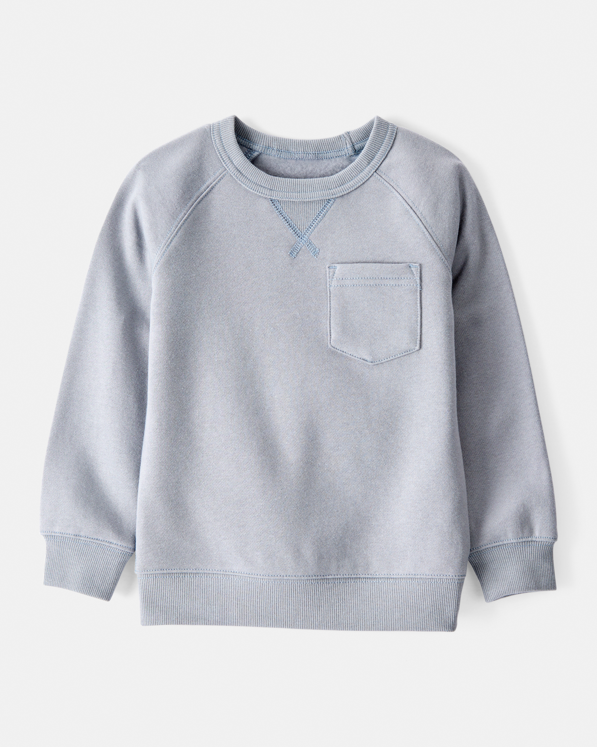 Toddler Boy Solid Fleece Long-Sleeve Sweatshirt - Grey
