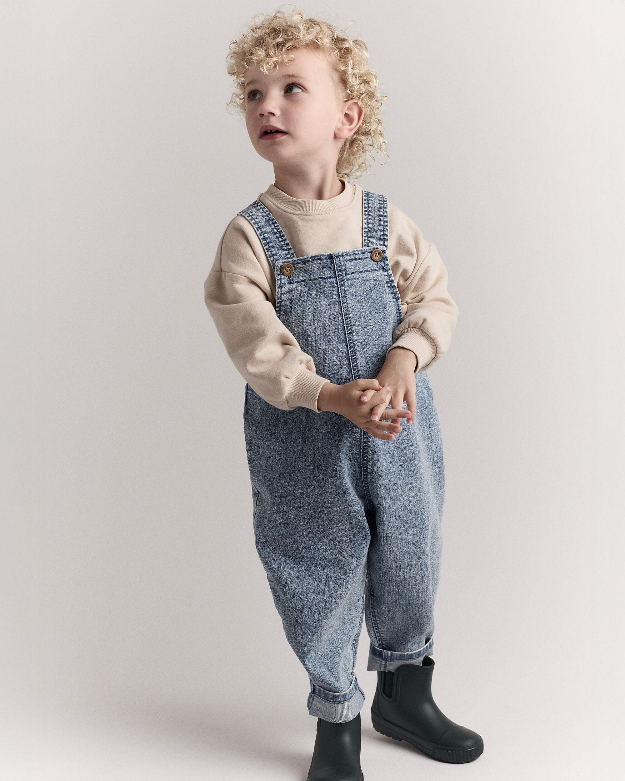 Toddler Avenue Wash Denim Overalls - Blue