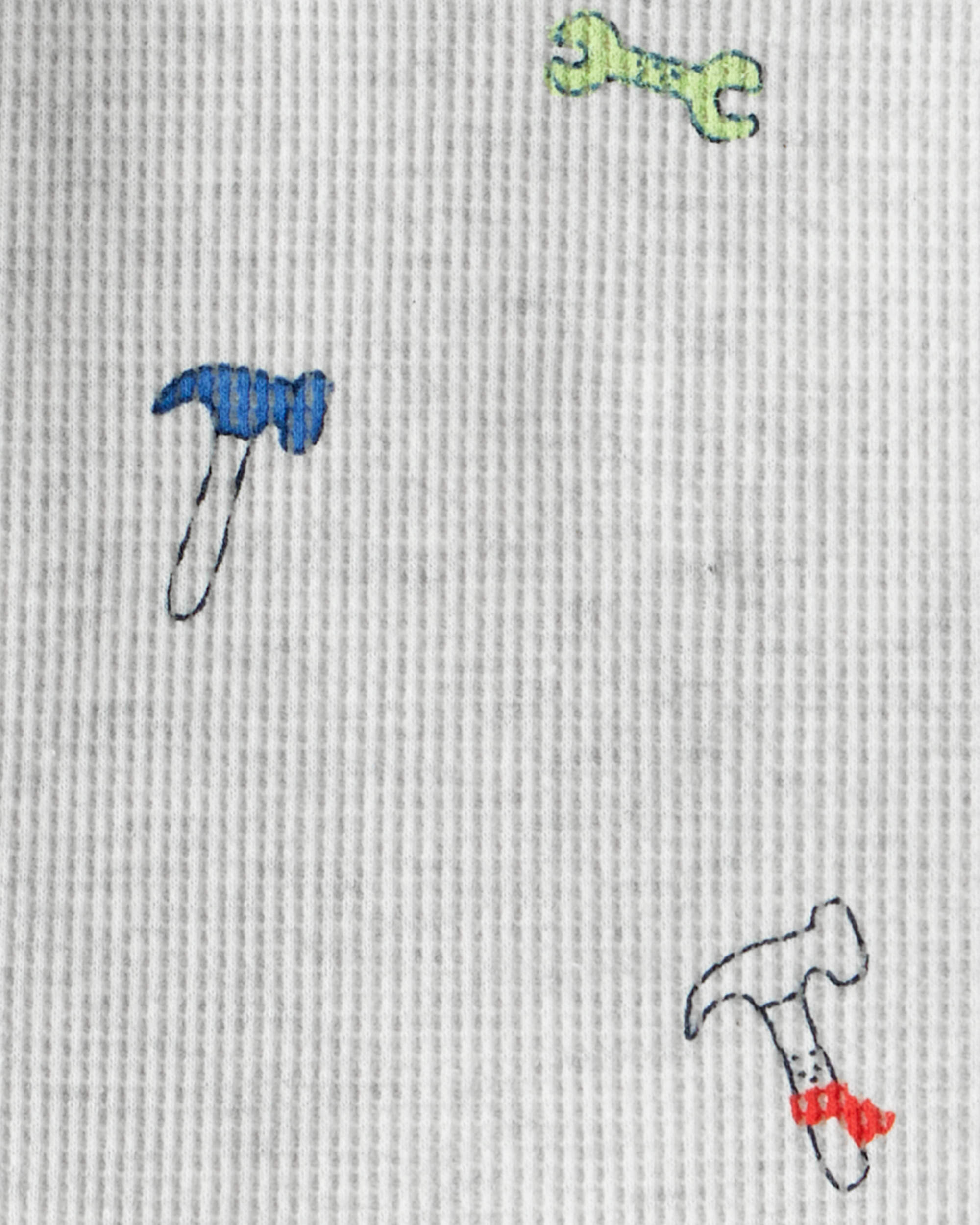 Baby Boy 2-Piece Construction Thermal Bodysuit & Pant Set - Grey