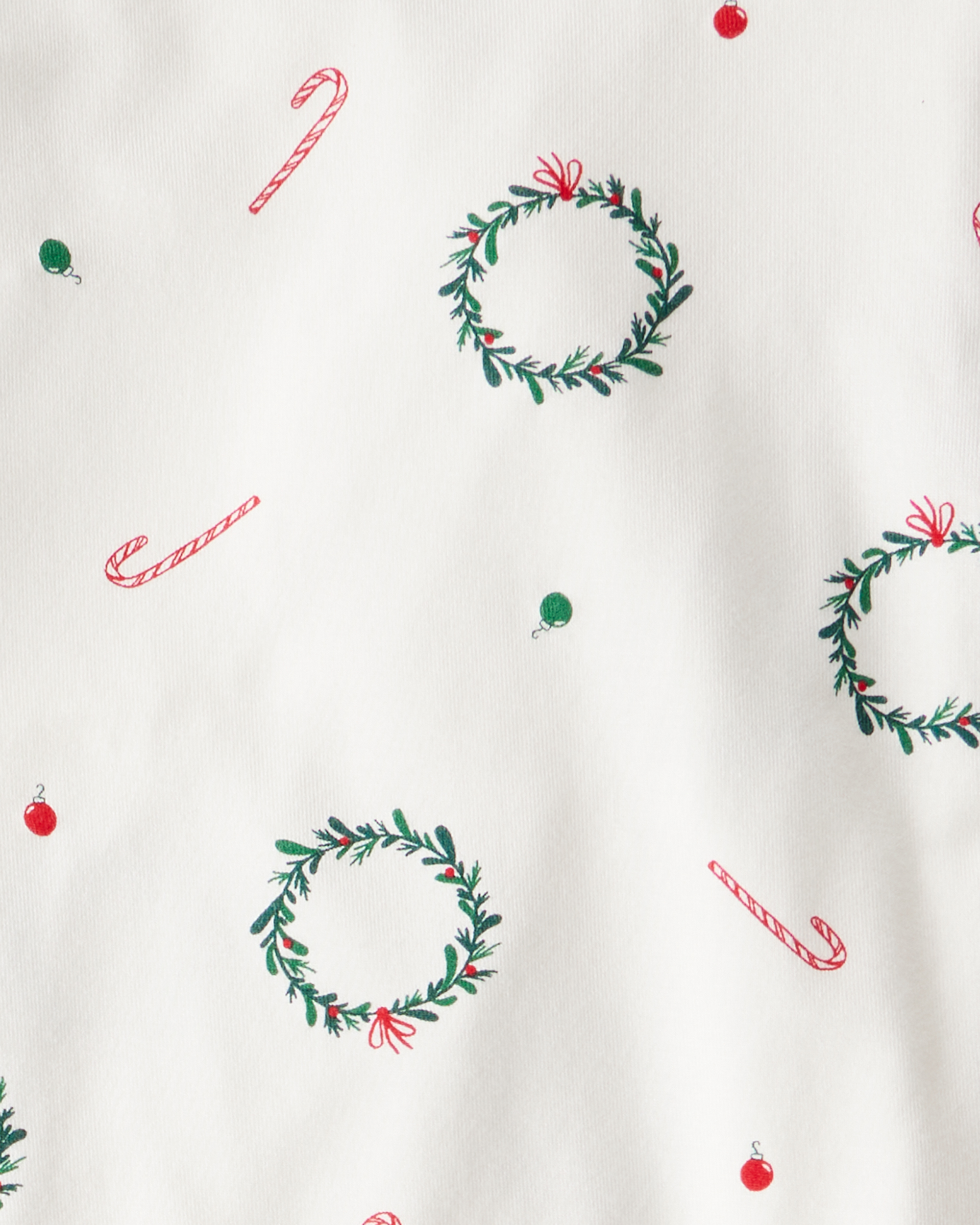 Toddler Christmas Wreath Print PurelySoft Snug Fit 2-Piece pyjamas - White
