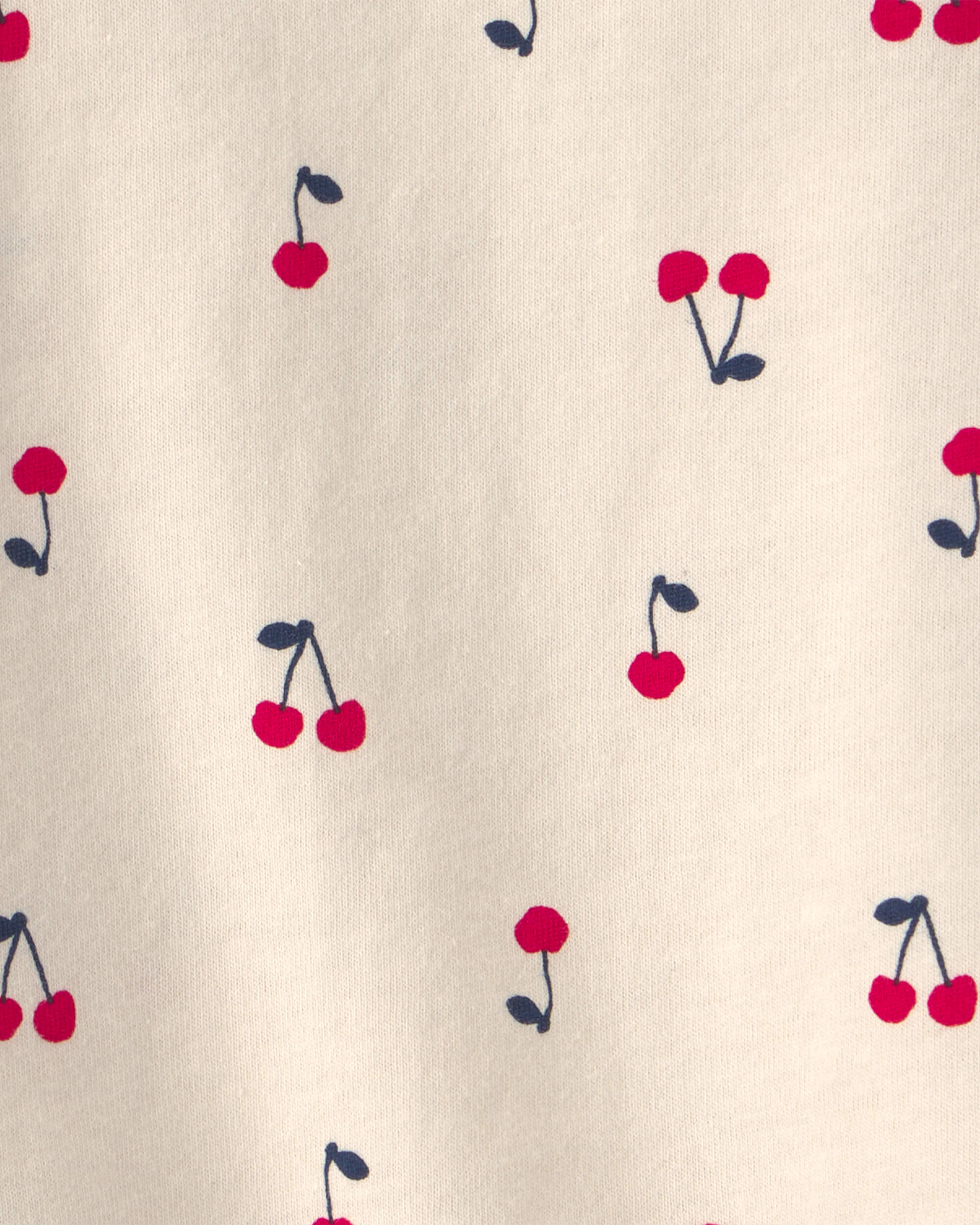 Baby Girl Cherry Ruffle-Sleeve Tank Top - Cream