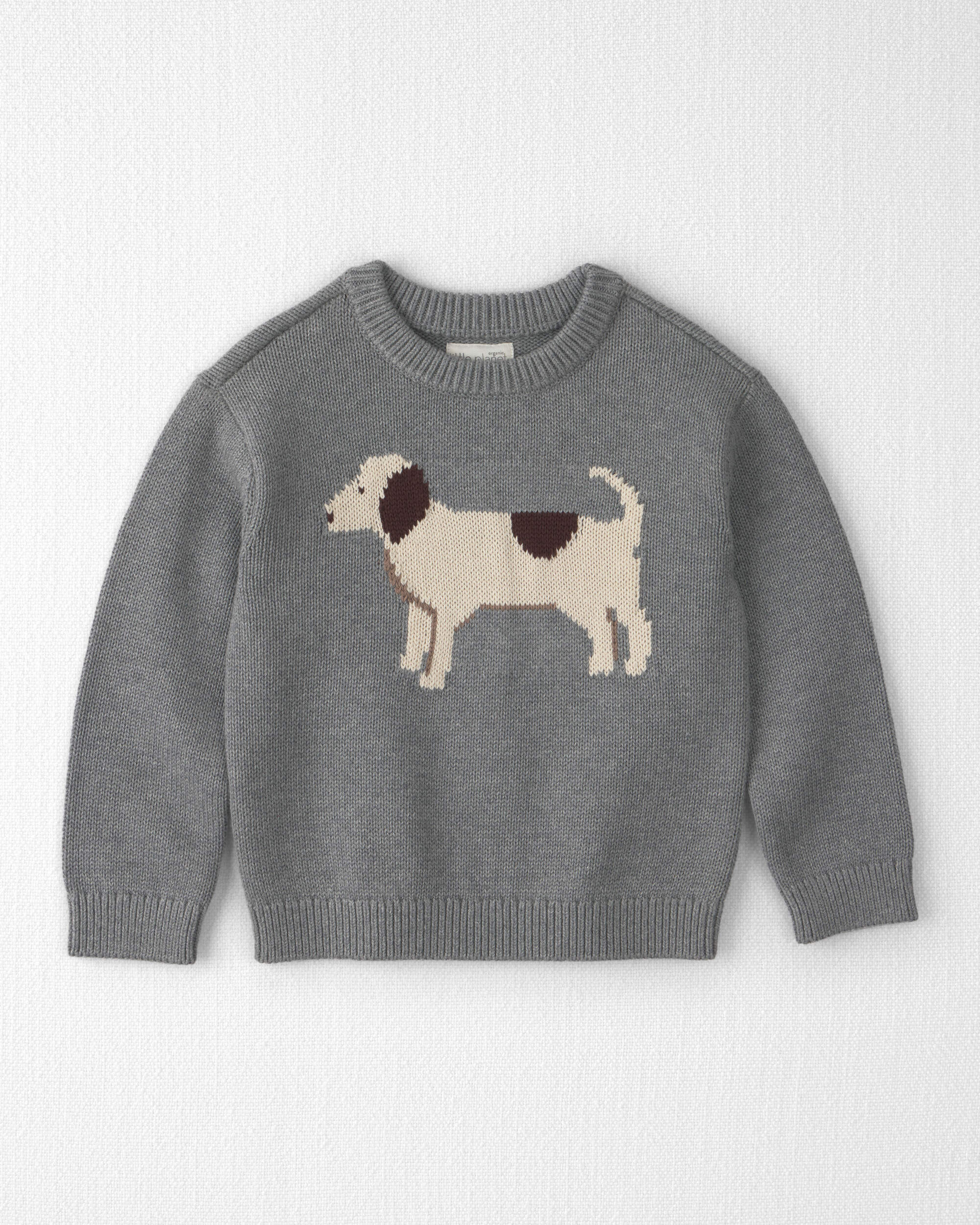 Toddler Organic Cotton Dog Sweater Knit Pullover
