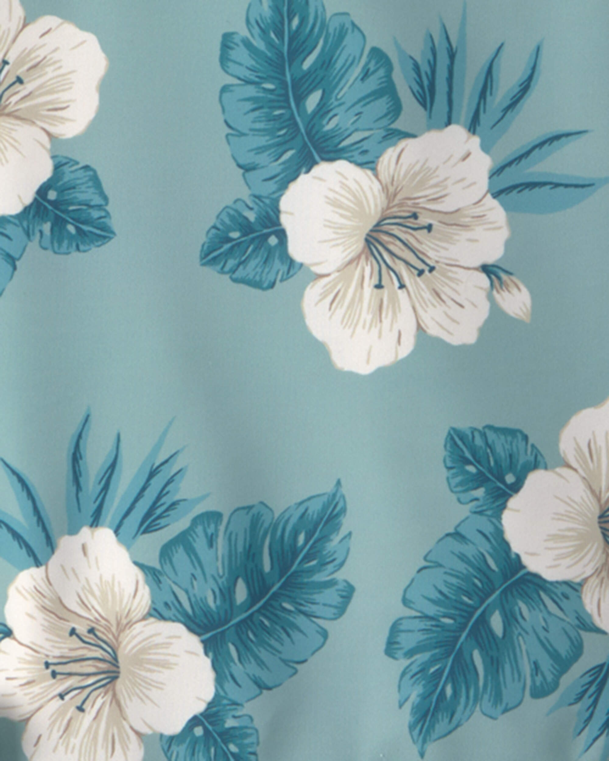 Girls 2-Piece Recycled Rashguard Swimsuit Set Blue Hibiscus