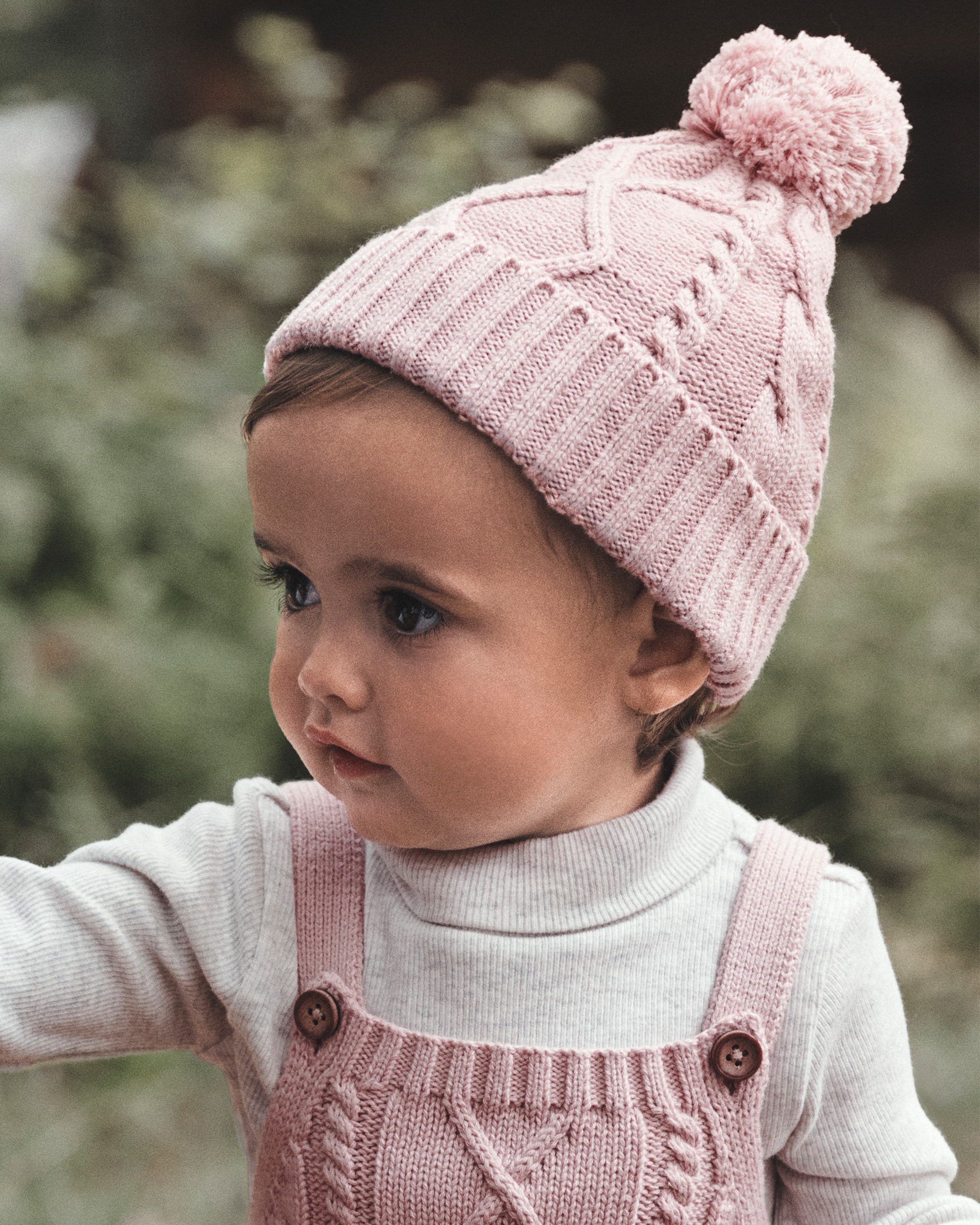 Baby Girl Organic Cotton Cable Knit Hat
