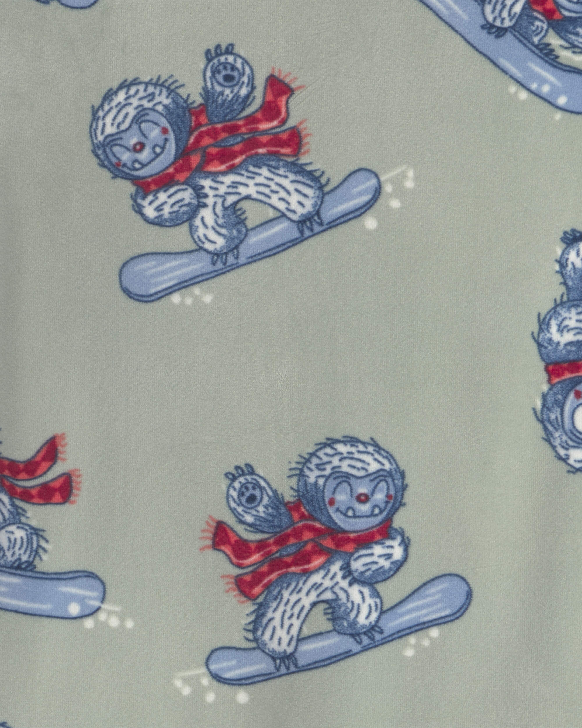 Toddler Boy 2-Piece Yeti Snowboard DreamPlush Snug Fit Pyjama Set - Green