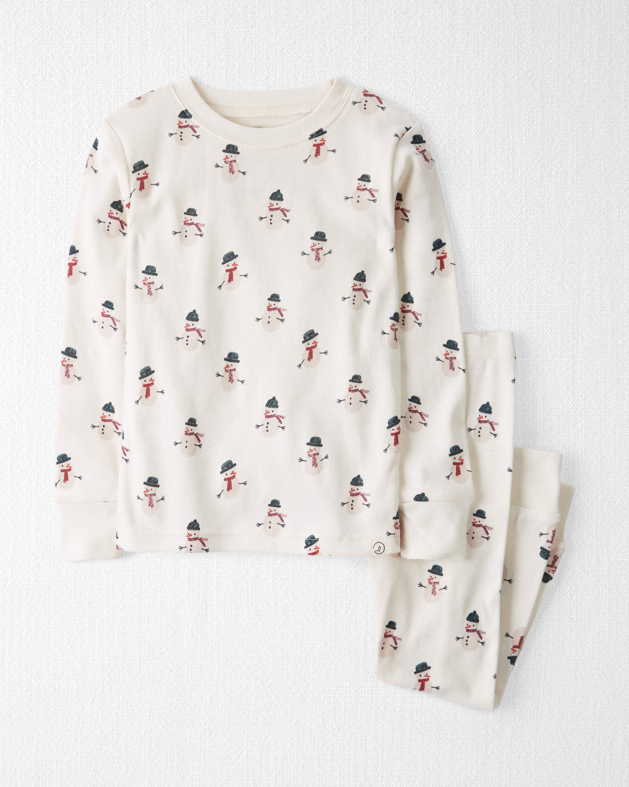 Toddler Organic Cotton Snowman Print Pyjamas