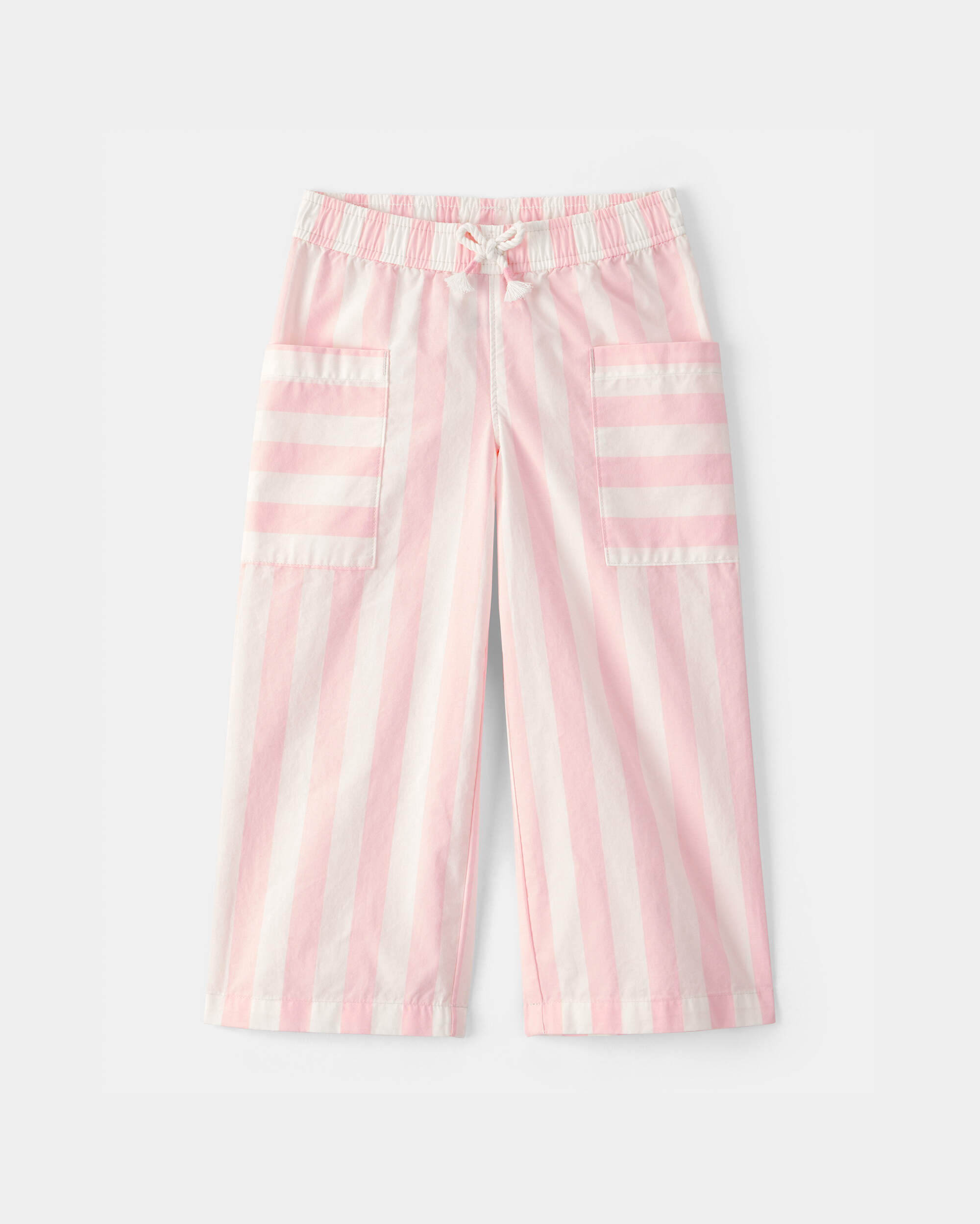 Toddler Girl Striped Pants - Pink/Ivory