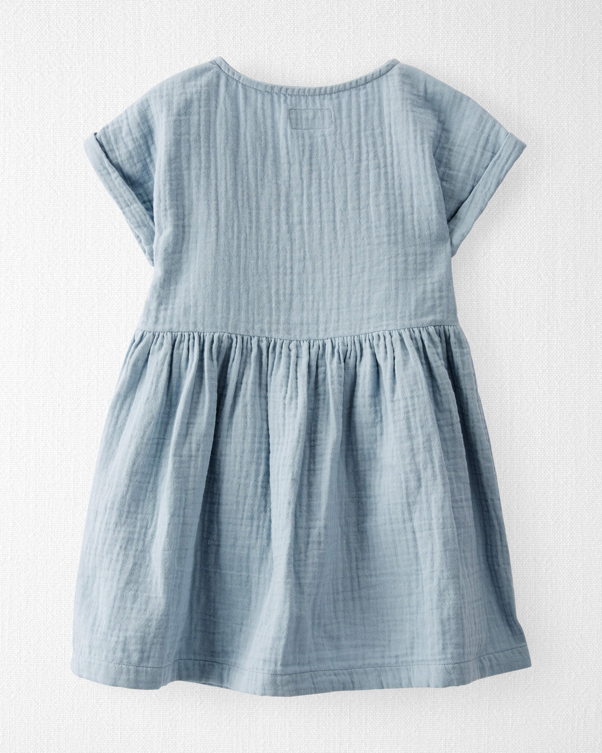 Toddler Organic Cotton Gauze Dress Blue