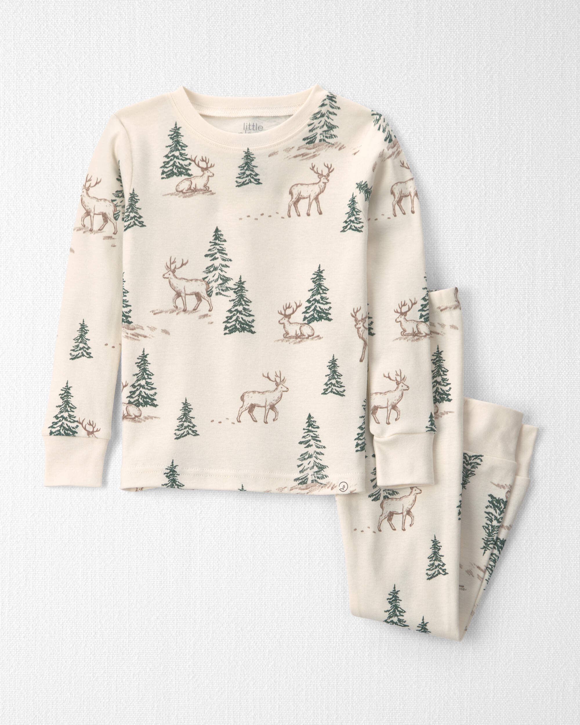 Toddler 2-Piece Organic Cotton Pyjamas Reindeer Forest