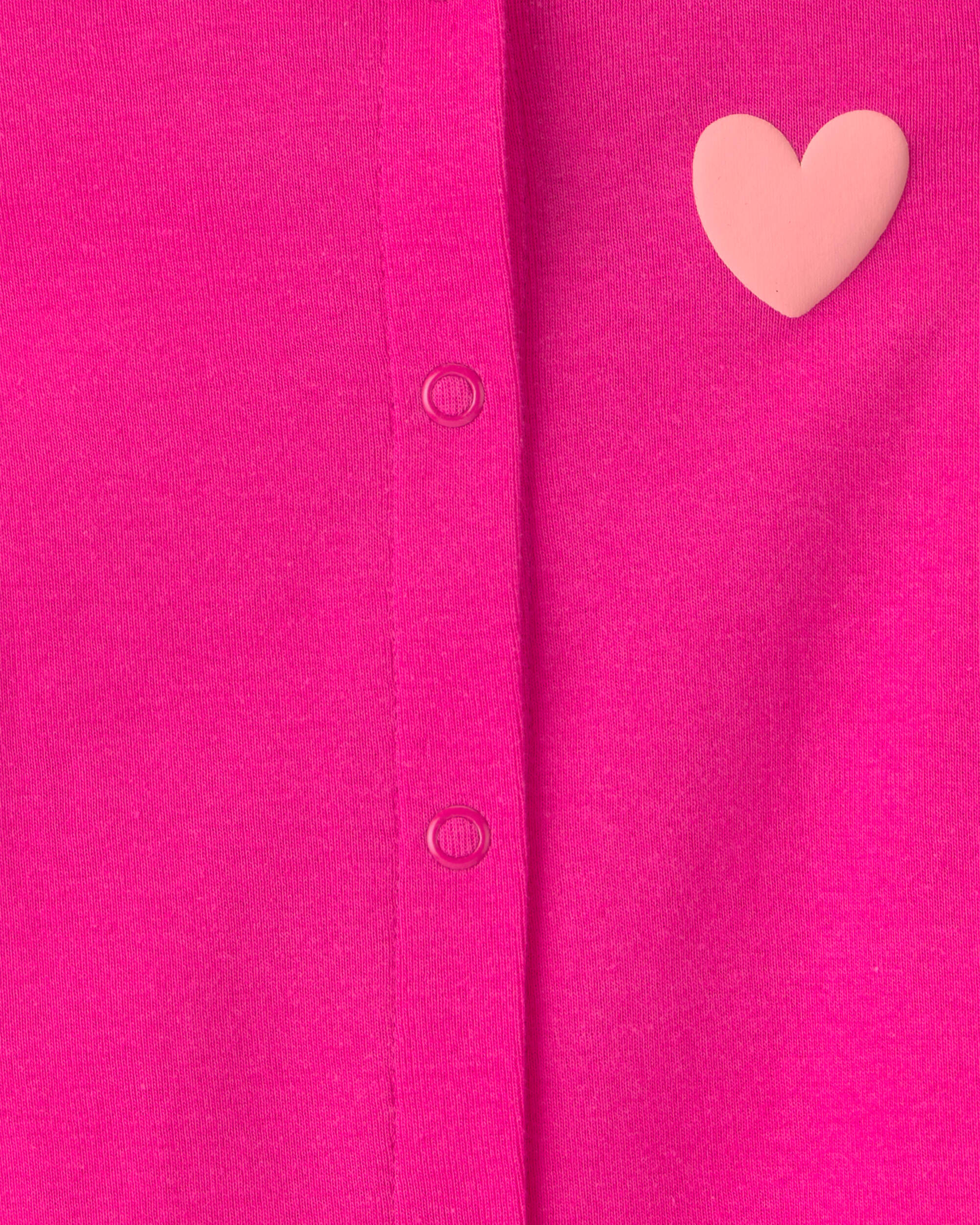 Baby Girl 'Little Love' Heart Sleeveless Romper - Fuchsia