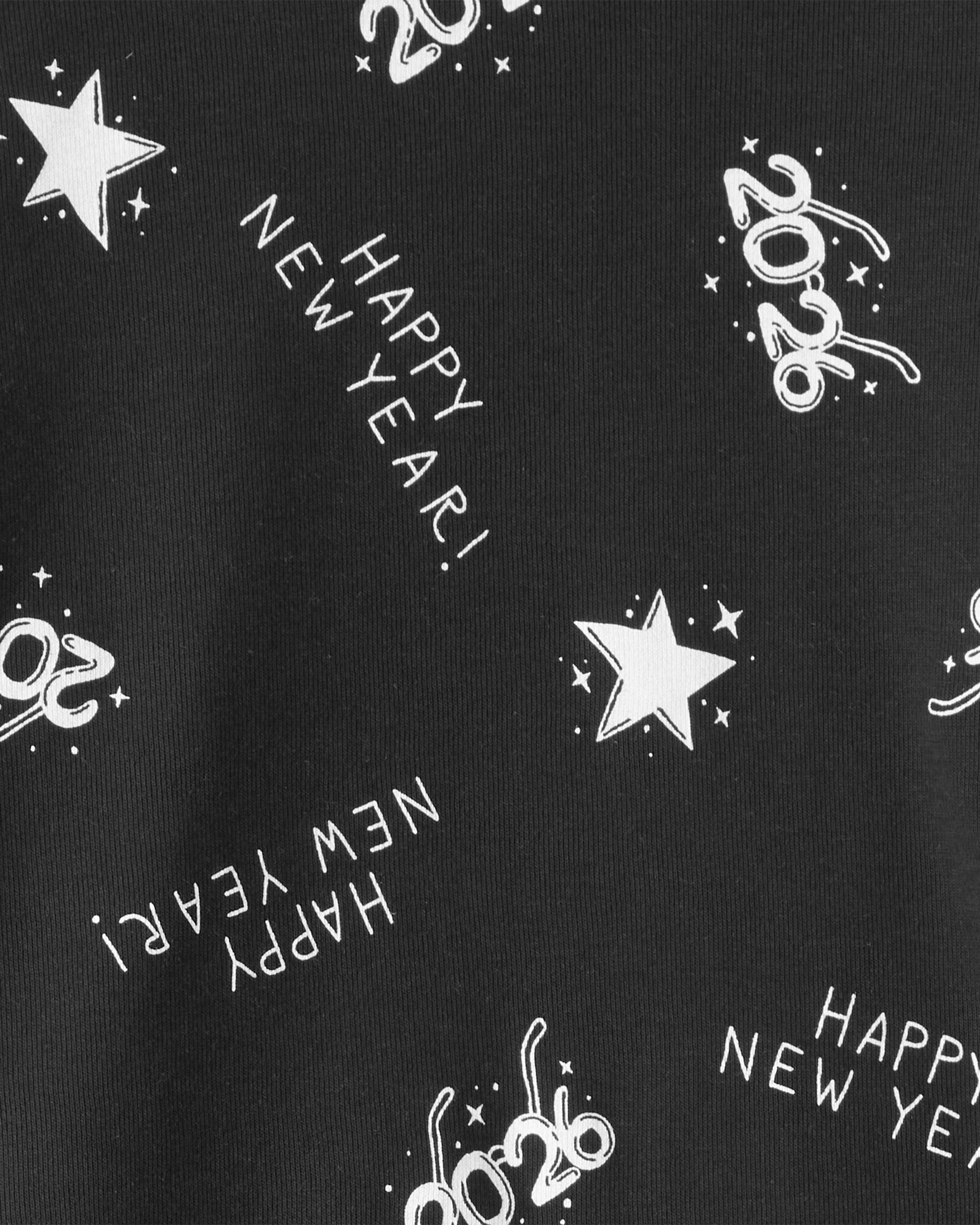 Toddler New Years Snug Fit 2-Piece Pajamas - Black