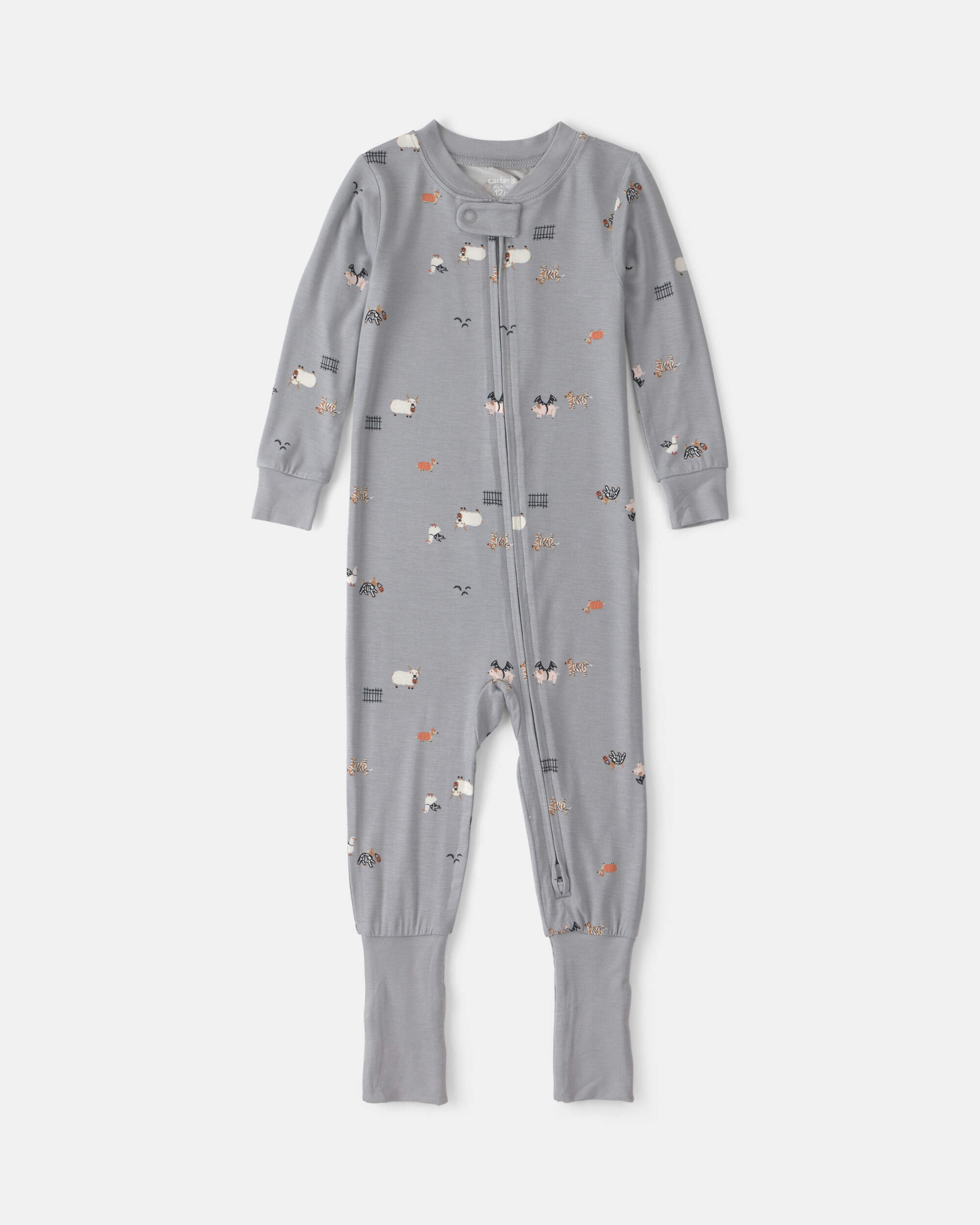 Baby 1-Piece Halloween PurelySoft™ Snug Fit Pyjama - Grey