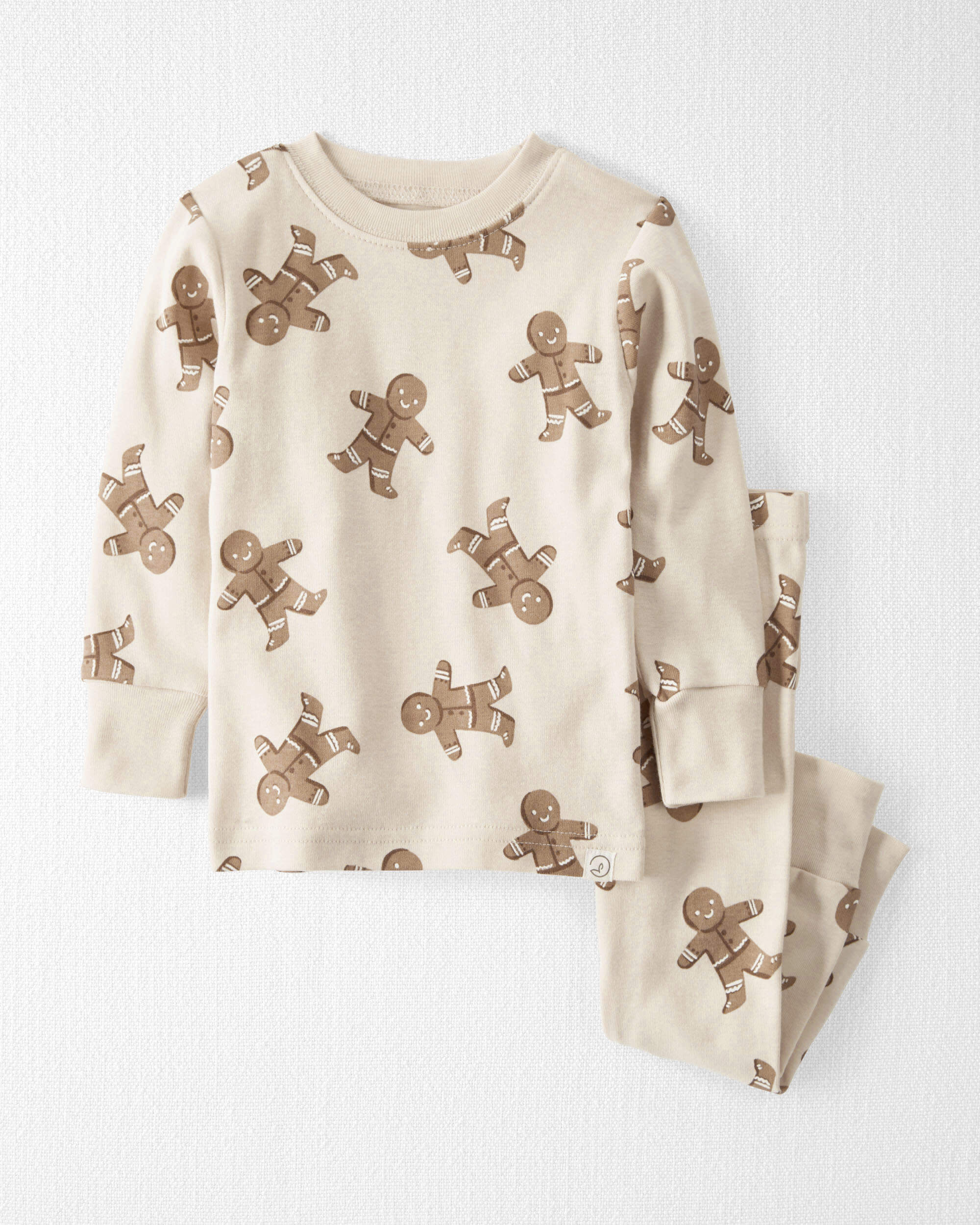 Baby Organic Cotton Pyjamas Set Gingerbread Man Print