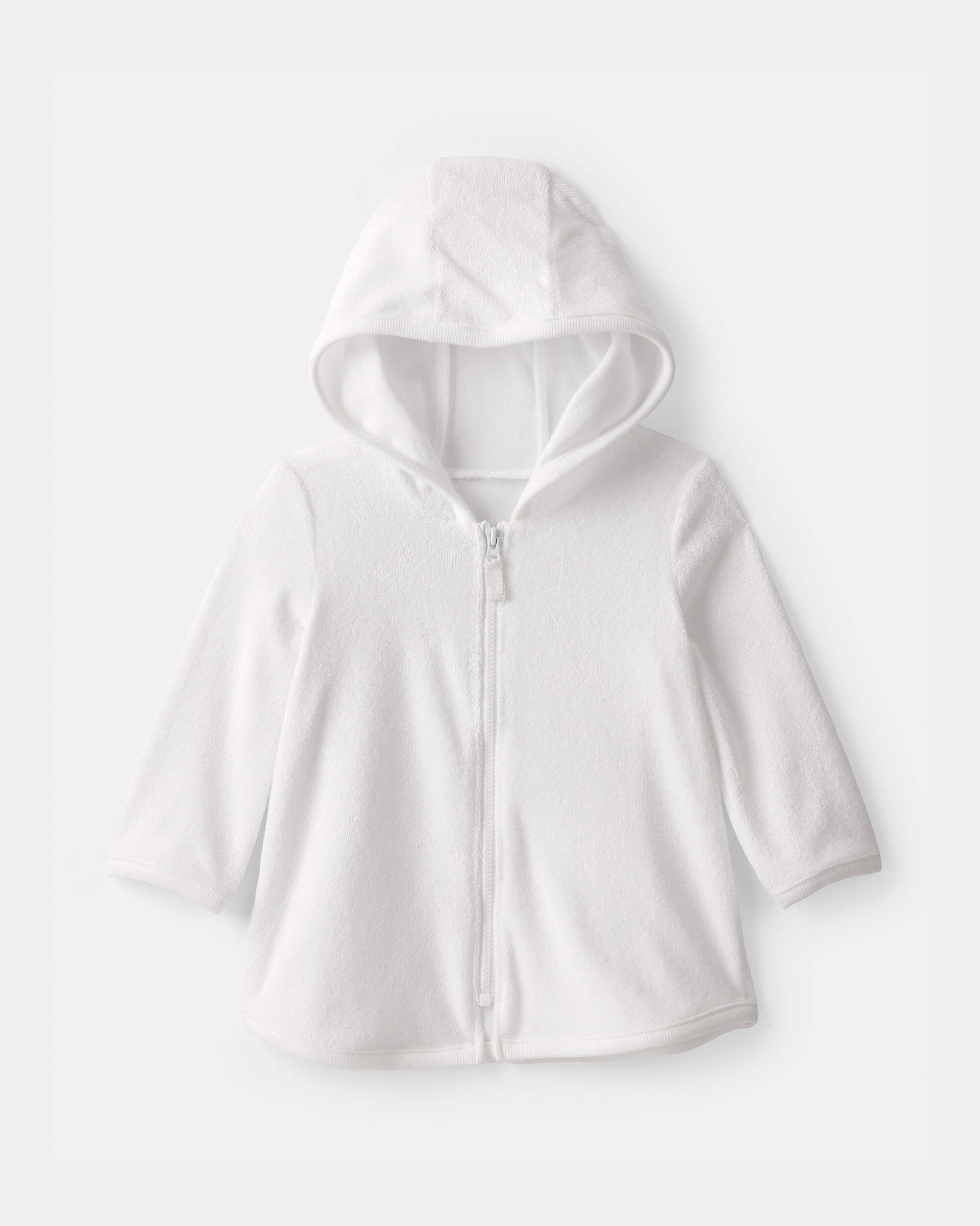 Baby Girl Terry Cover Up - White