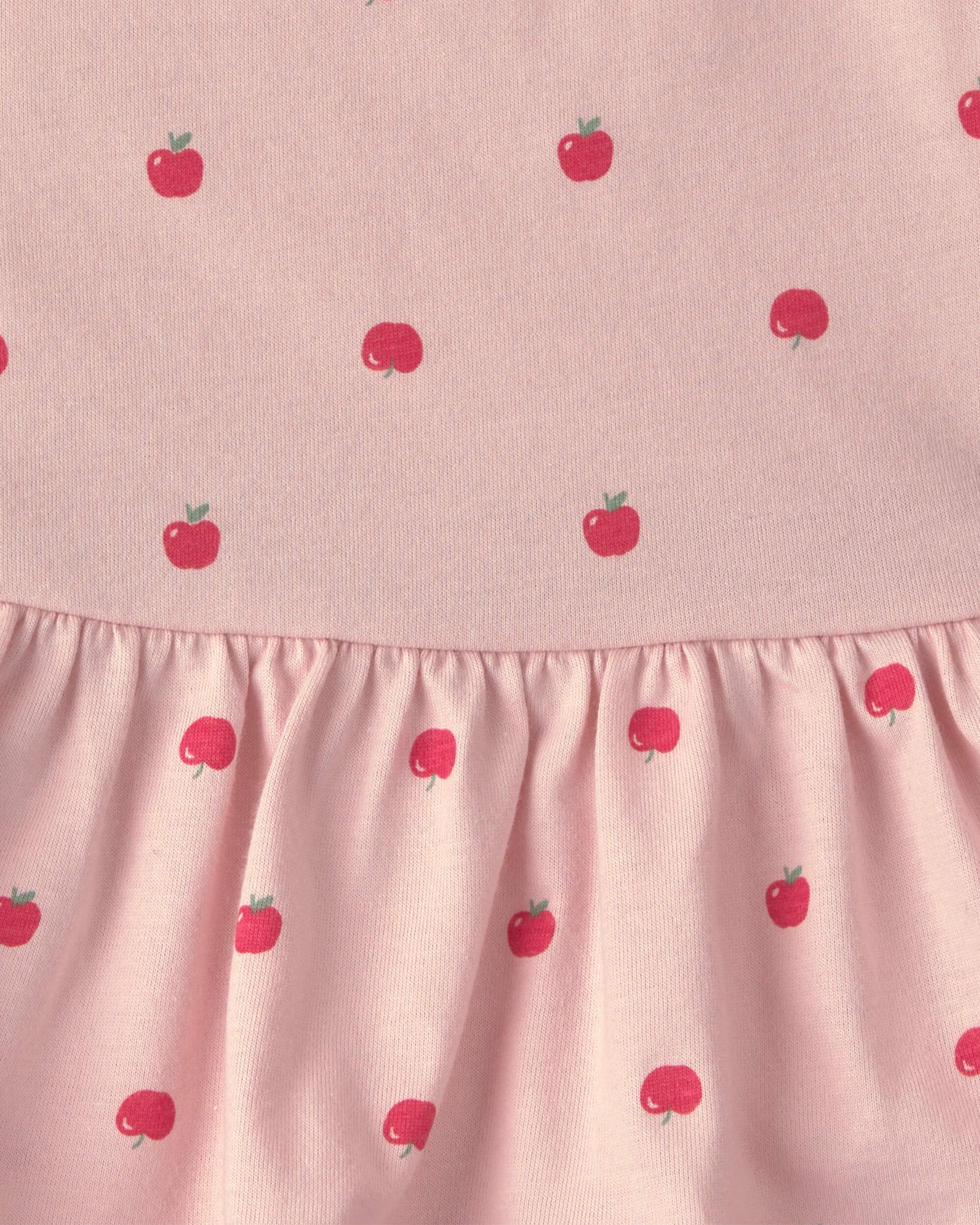 Baby Girl 2-Piece Apple Bodysuit & Pant Set - Pink