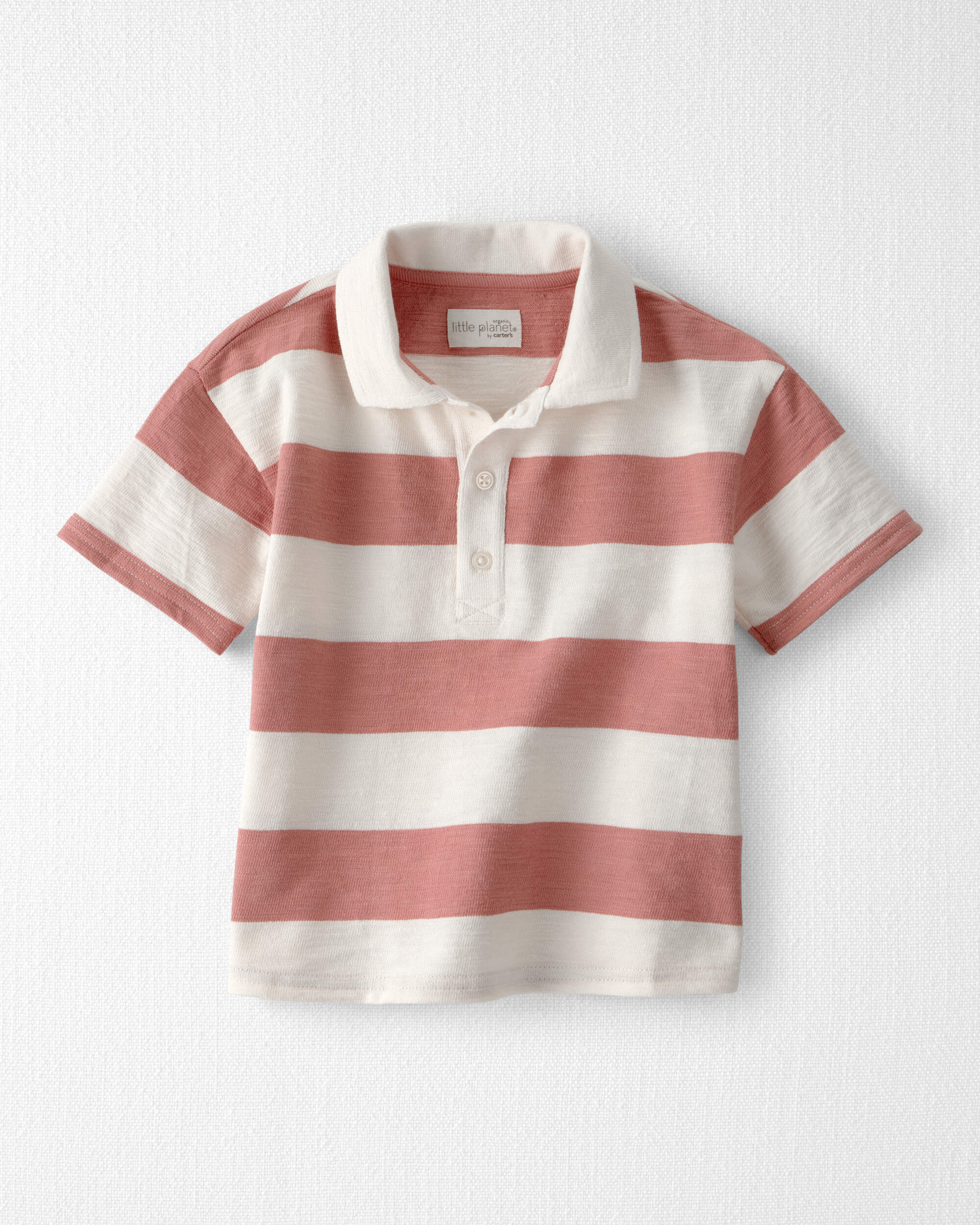 Toddler Boy Striped Collared Shirt Made with Organic Cotton