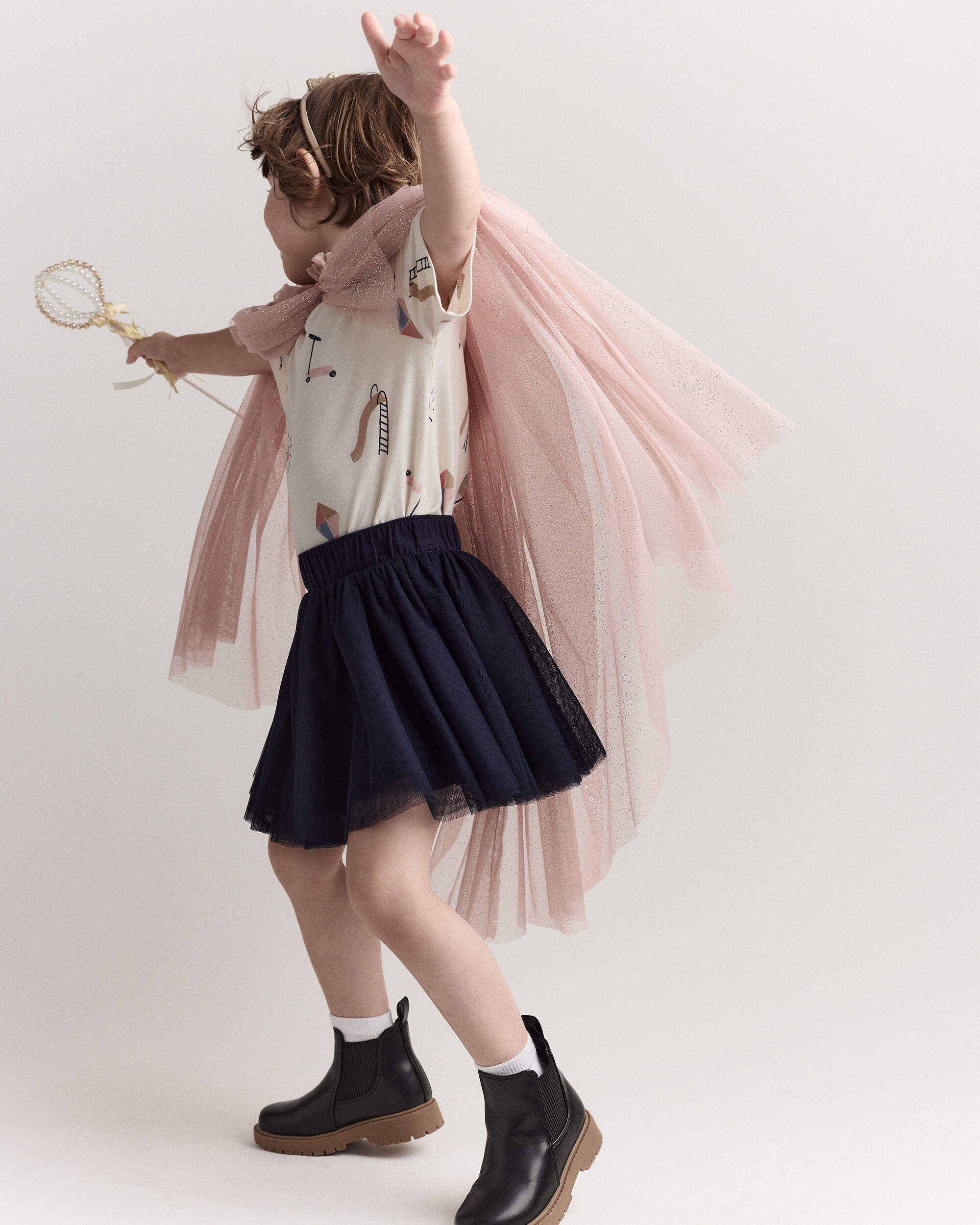 Toddler Girl 2-Pack Crown & Septer Set - Gold/Pearl