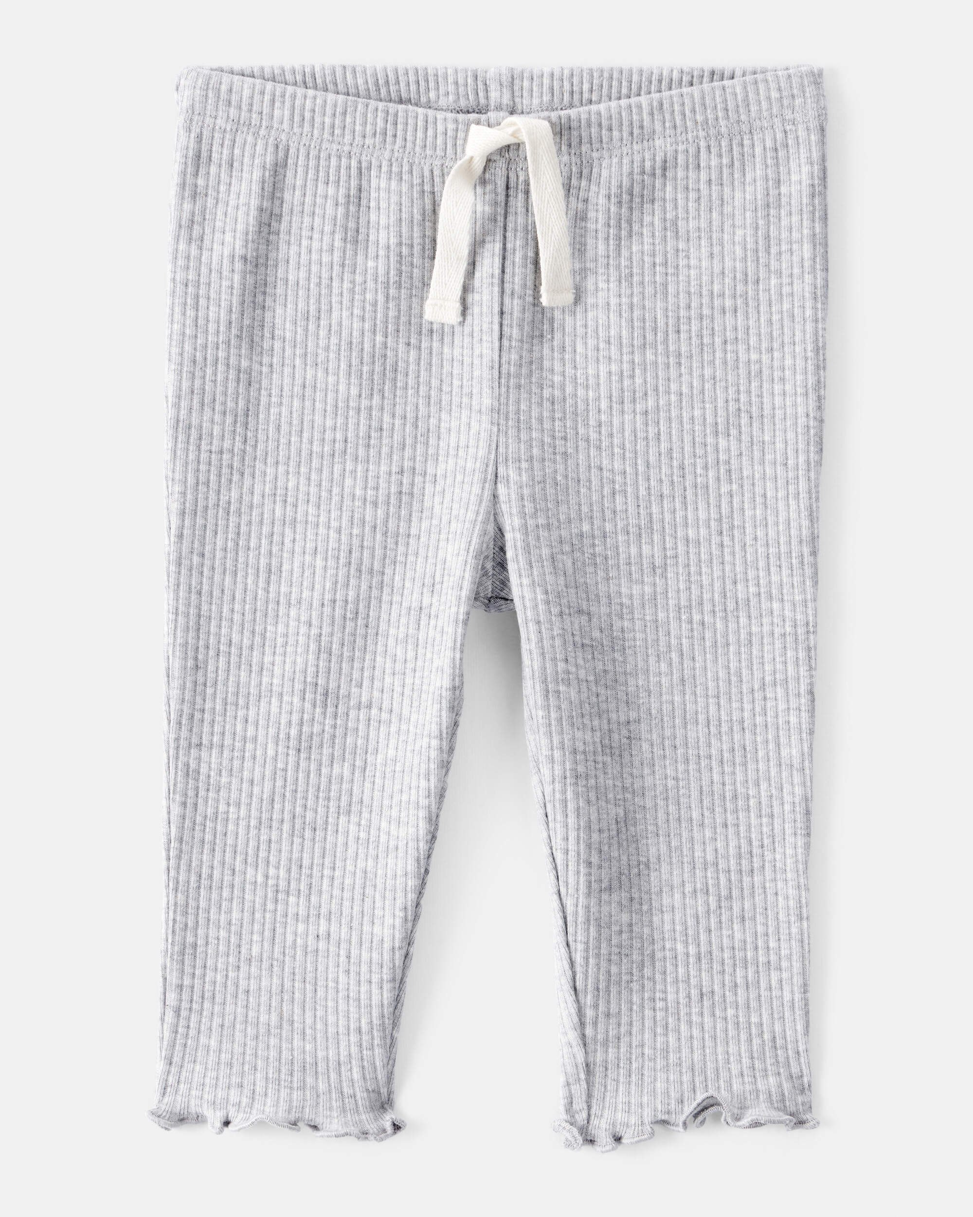 Baby Girl Knit Pull-On Pants - Grey