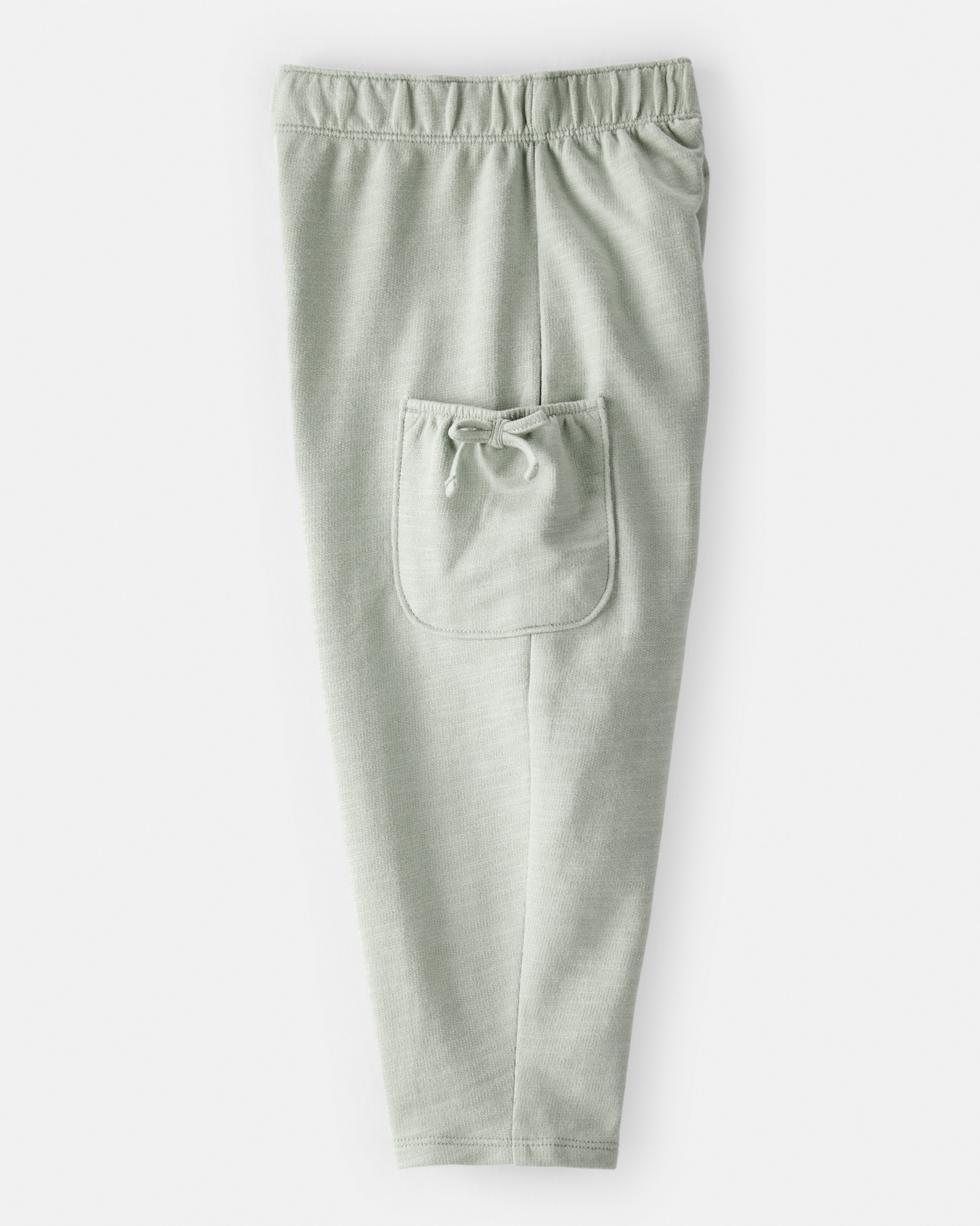 Toddler Girl Bow Pocket French Terry Pants - Green