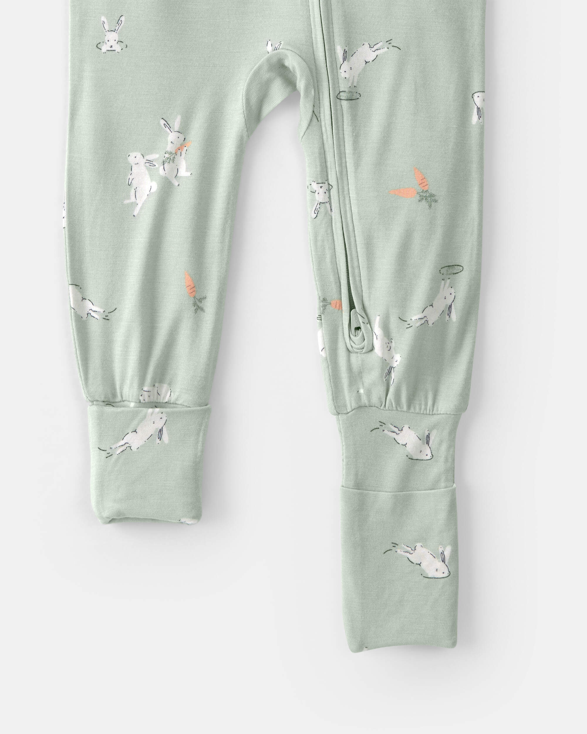 Baby Bunny PurelySoft 2-Way Zip 1-Piece Pajama - Green