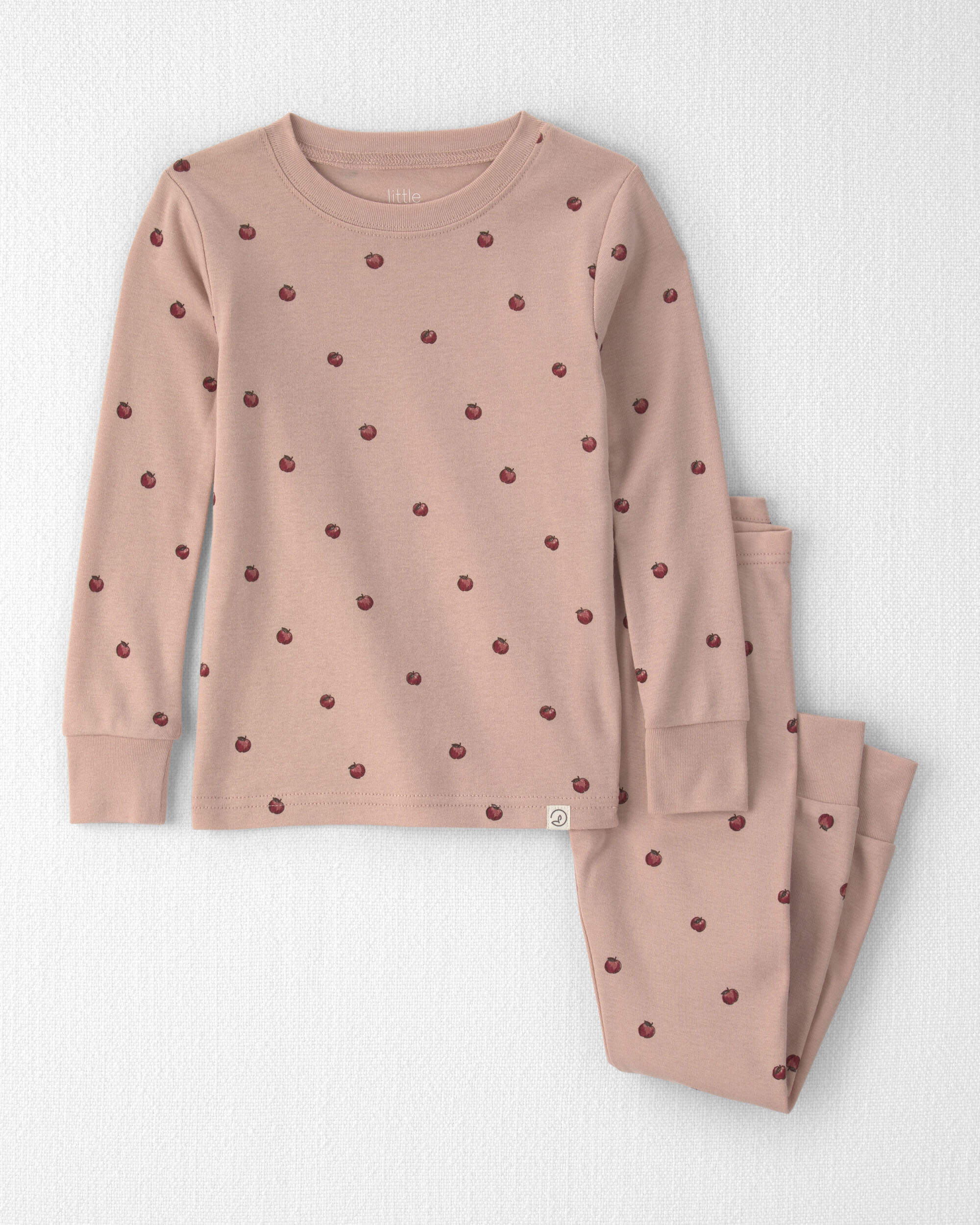 Toddler Girl 2-Piece Organic Cotton Pajamas Apples