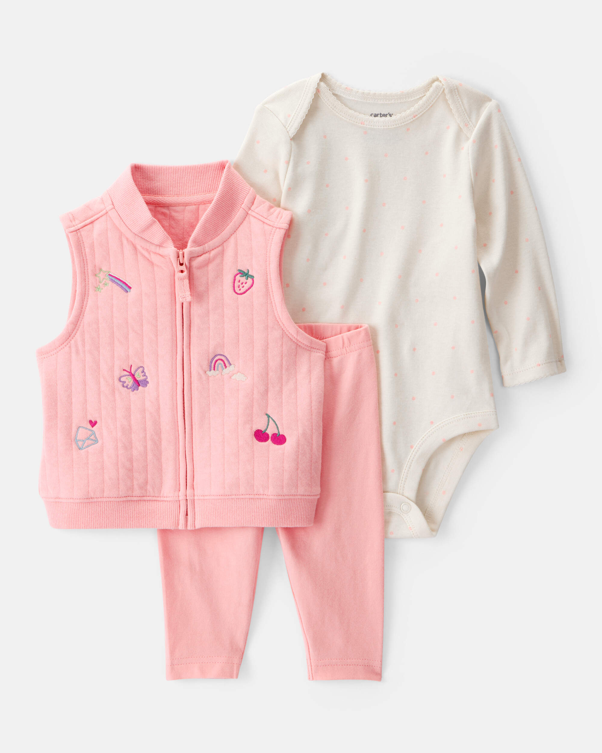 Baby 3-Piece Fruit Graphic Little Vest Set