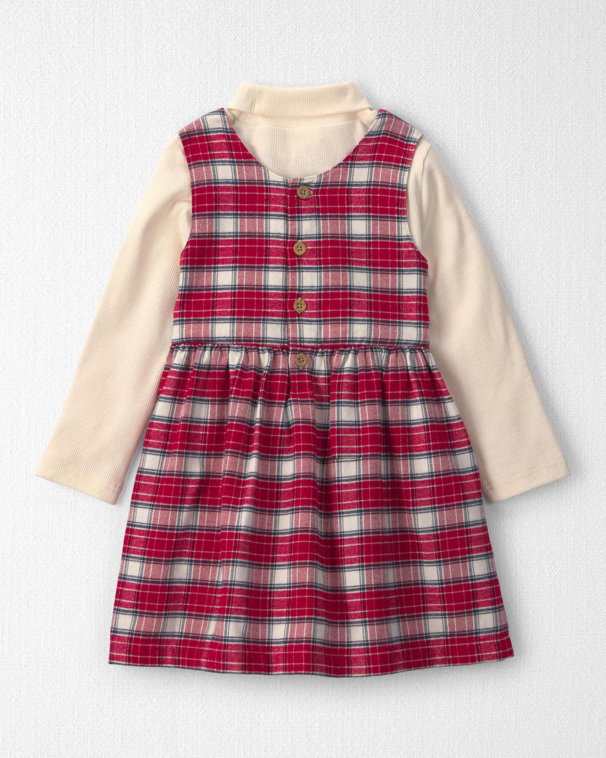Toddler Girl 2-Piece Organic Cotton Flannel Jumper Set