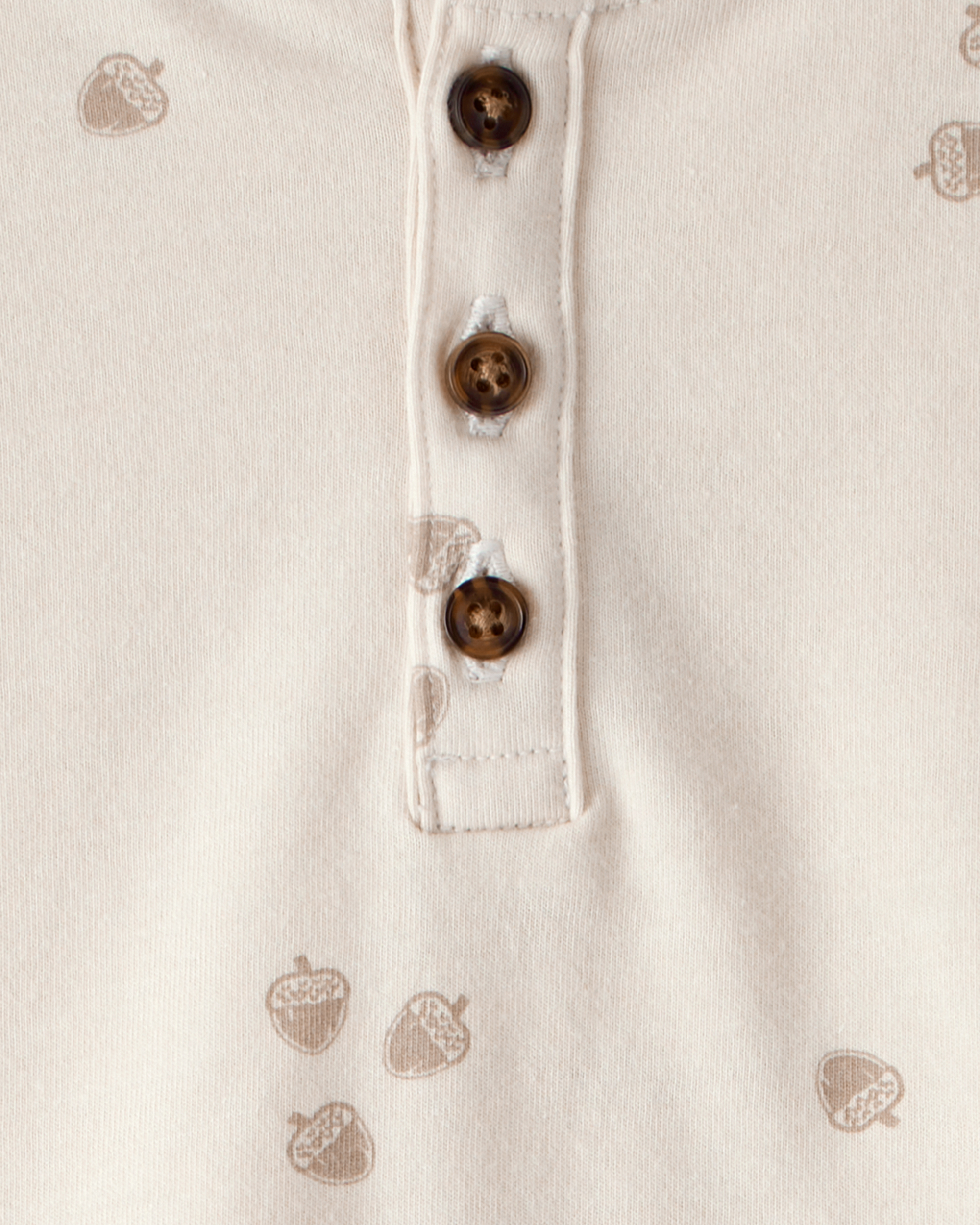 Toddler Boy Long-Sleeve Acorn Tee - Cream