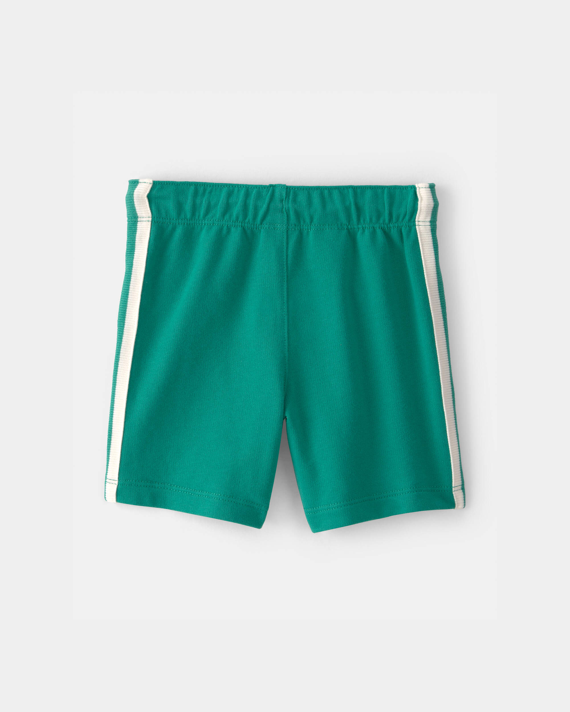 Toddler Boy Striped French Terry Shorts - Green/Ivory