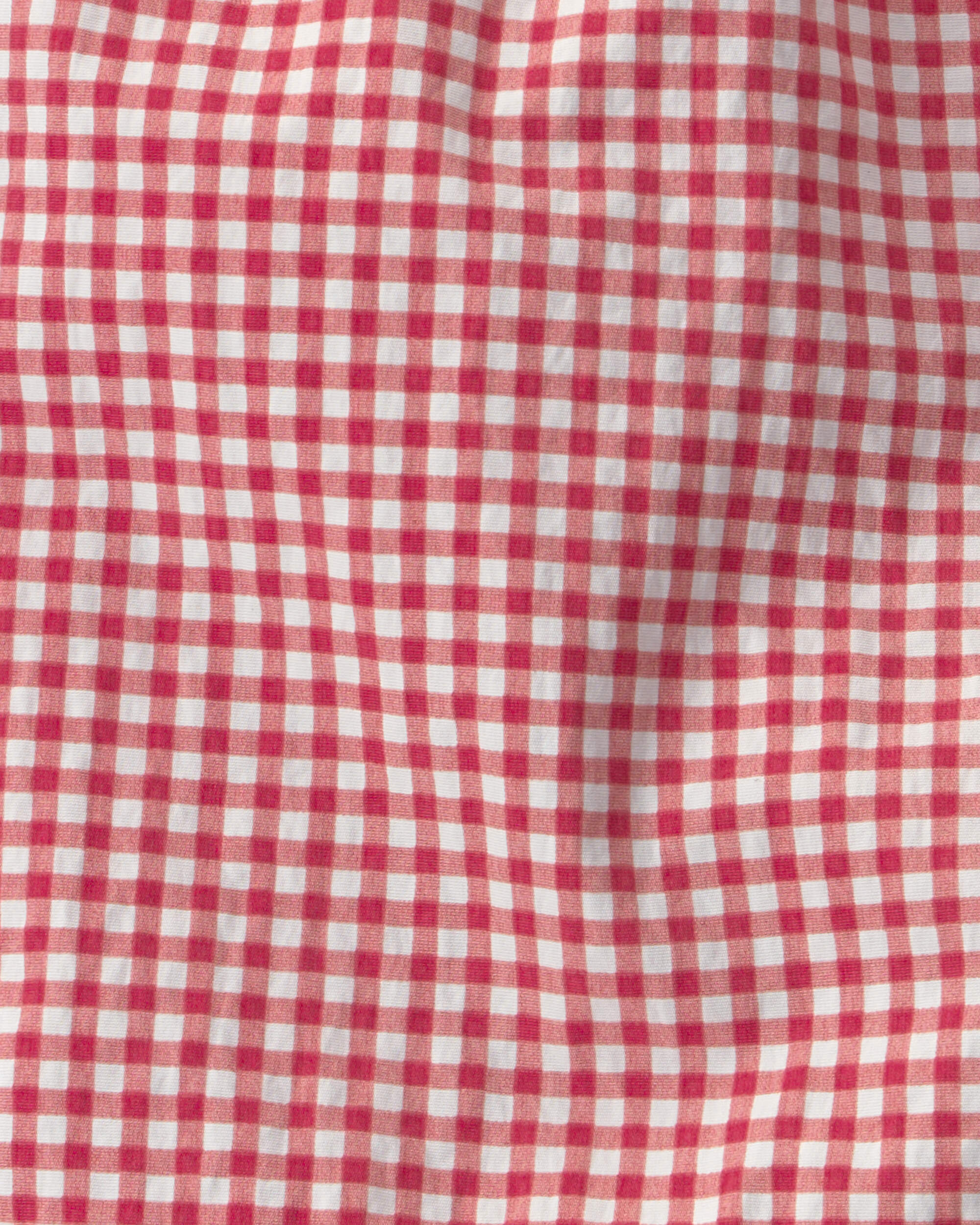 Toddler Boy Recycled Swim Trunks Red Gingham