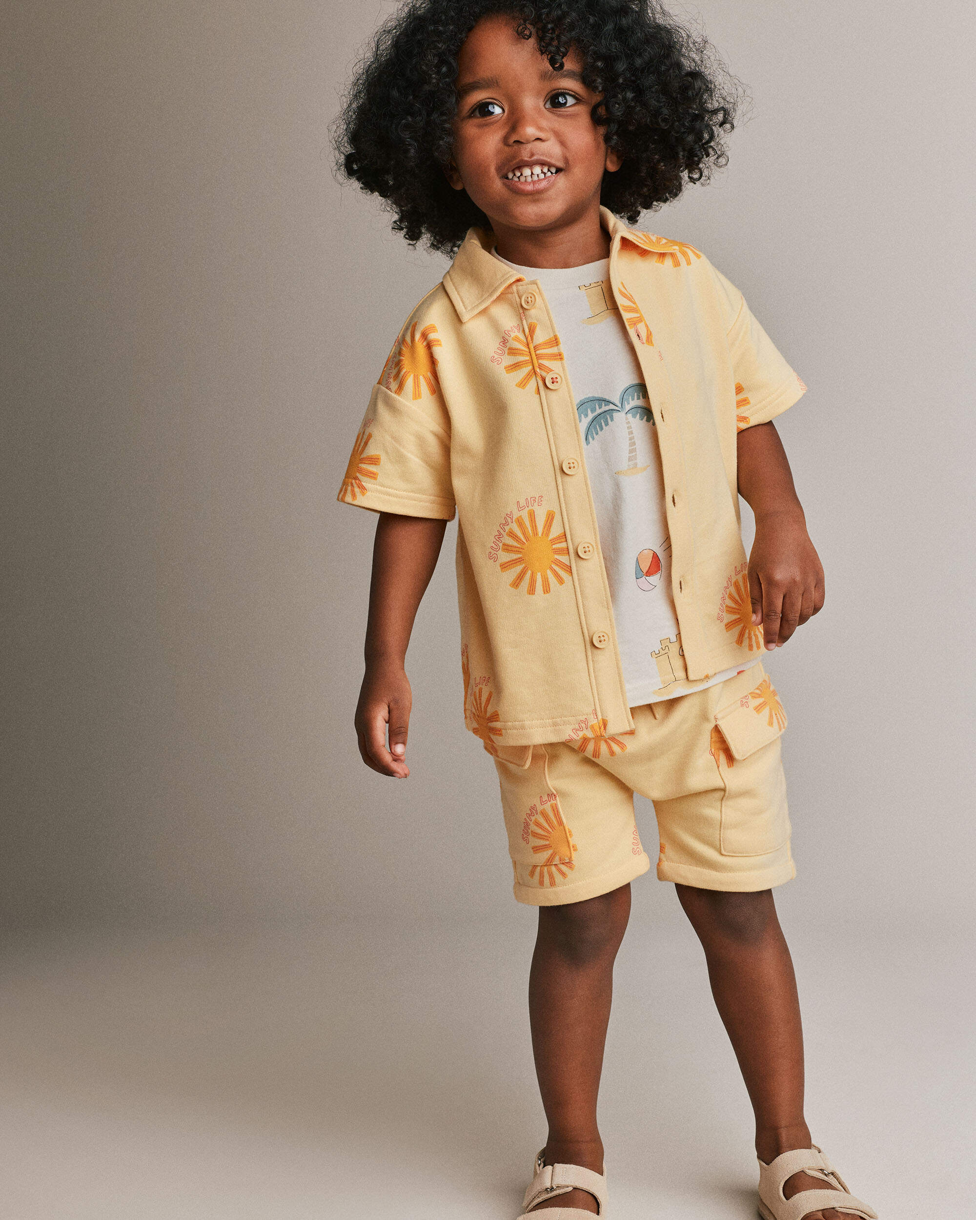 Toddler Dolman Tee Sandcastle Print - Cream